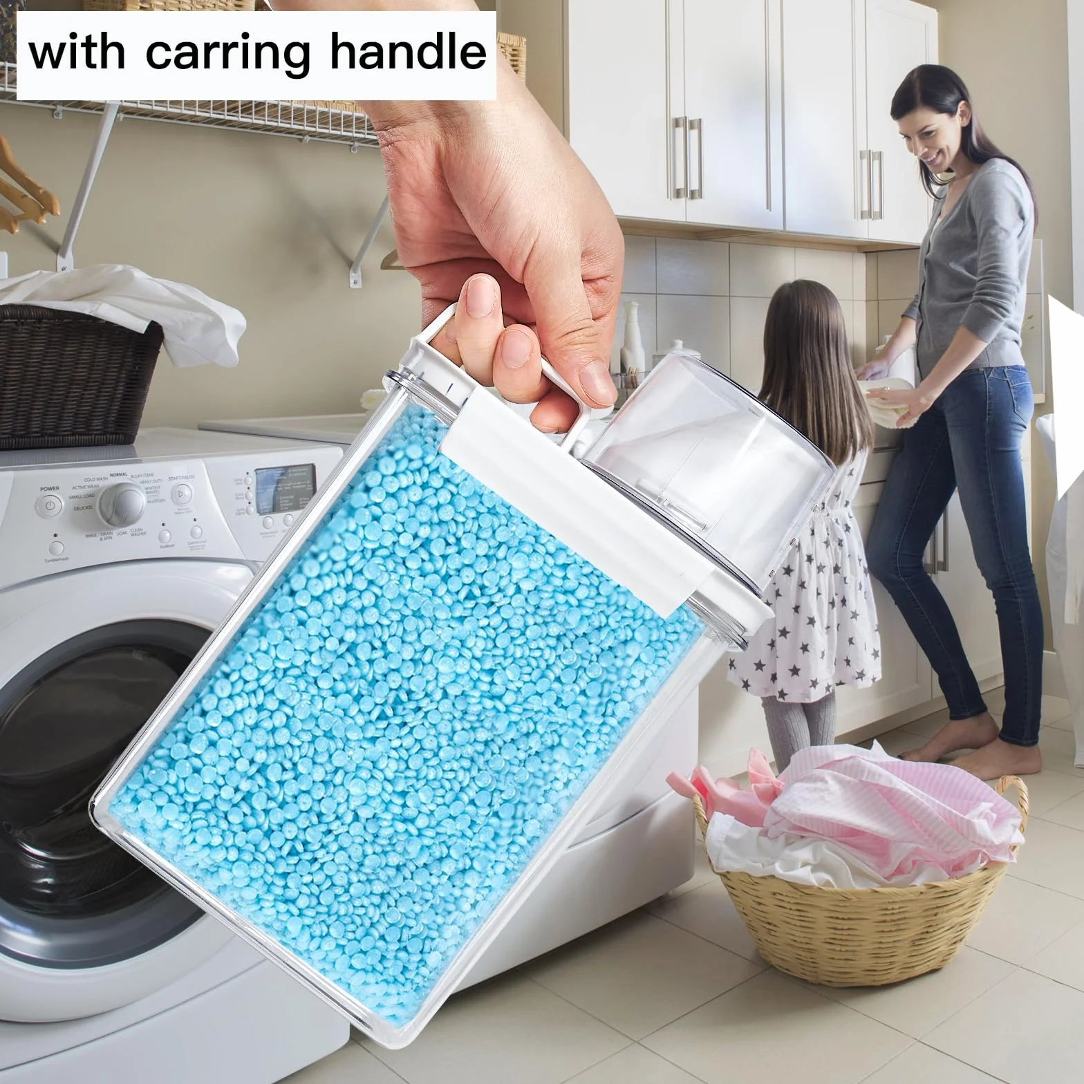 2 szt. 2300 ml przechowywanie proszku do prania, przechowywanie detergentu do prania, pojemnik na dozownik detergentu do prania
