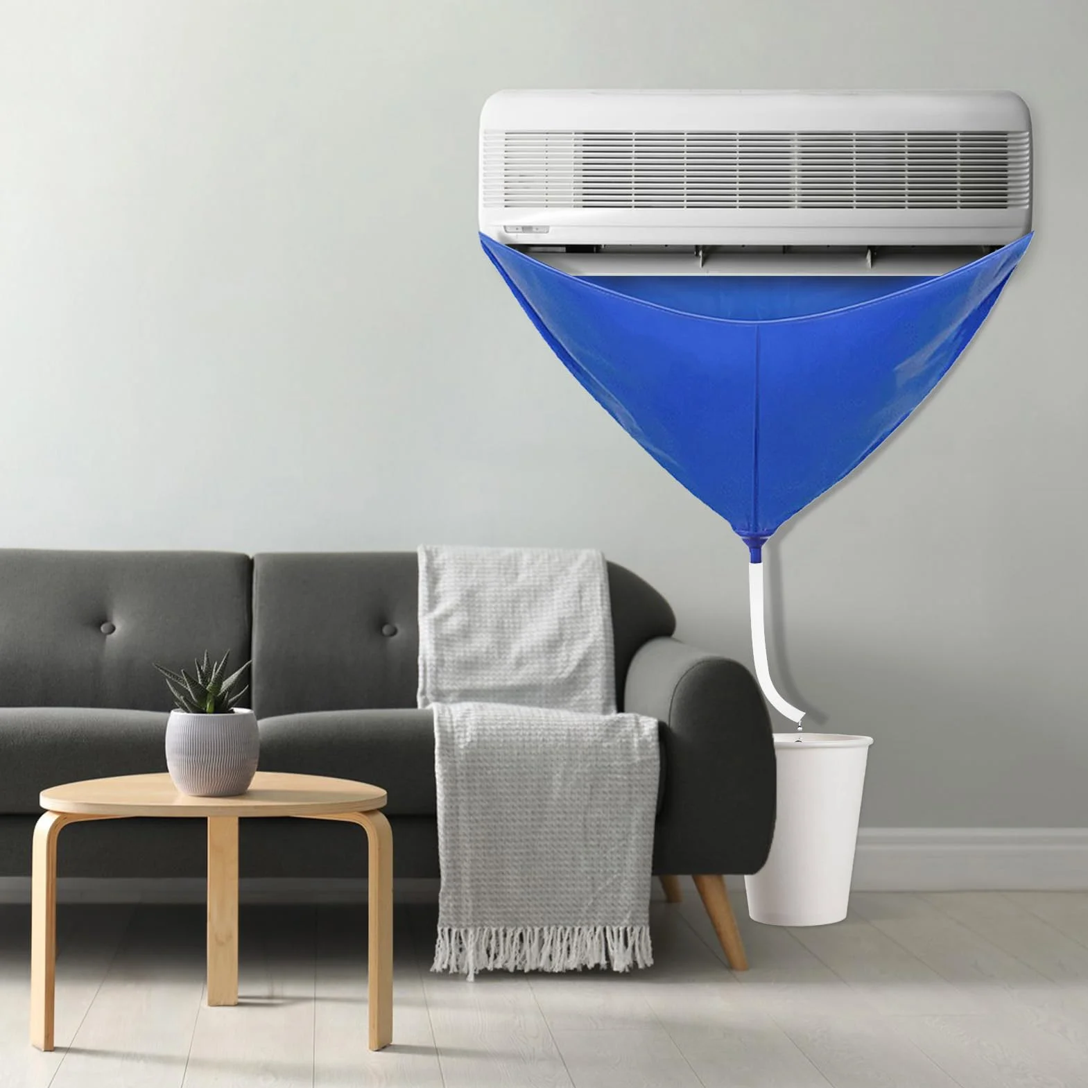 Osłona do czyszczenia klimatyzatora Podzielony zestaw worków do czyszczenia jednostki naściennej, szczelność z wężem wodnym, materiały do mycia urządzeń pokładowych