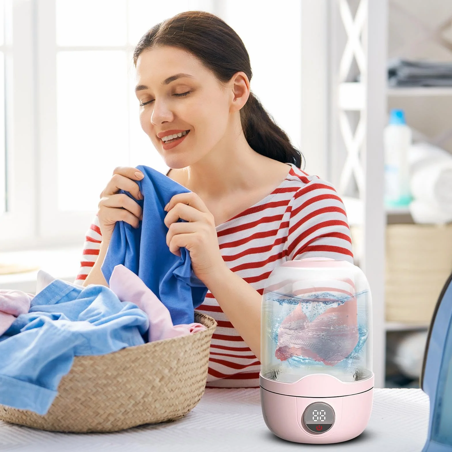 Pralka podróżna | Mini myjka do czyszczenia bielizny – automatyczne narzędzie do czyszczenia kubków na pranie do akademików, mieszkań kempingowych, małych przestrzeni, podróży