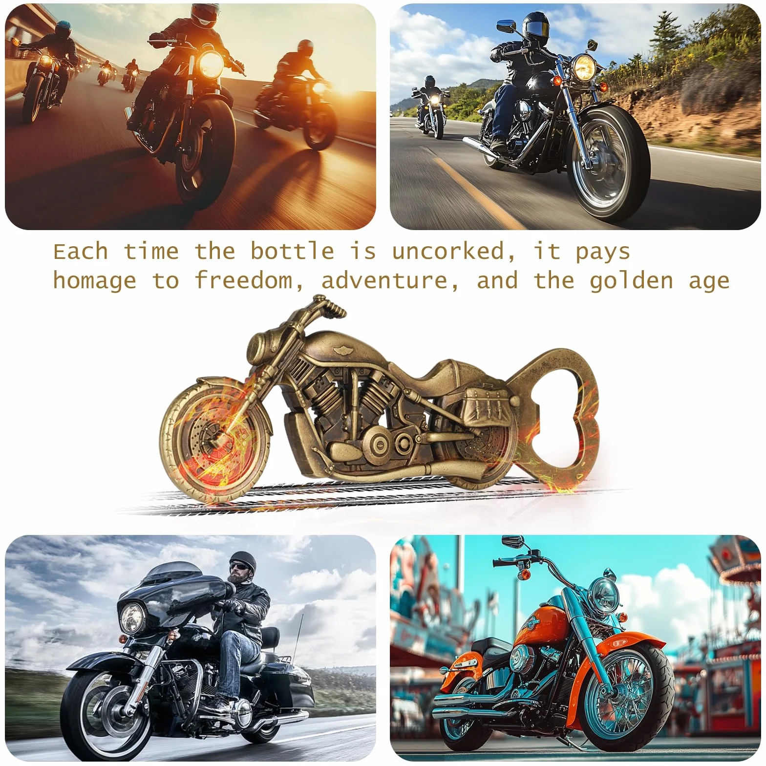 Otwieracz do butelek w stylu retro, prezent motocyklowy, otwieracz do butelek dla mężczyzn, prezent urodzinowy, prezent na Dzień Ojca, prezent na emeryturę itp