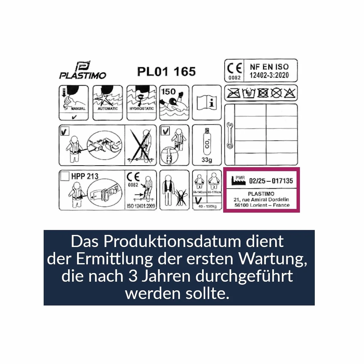Automatyczna kamizelka ratunkowa 165N z uprzężą