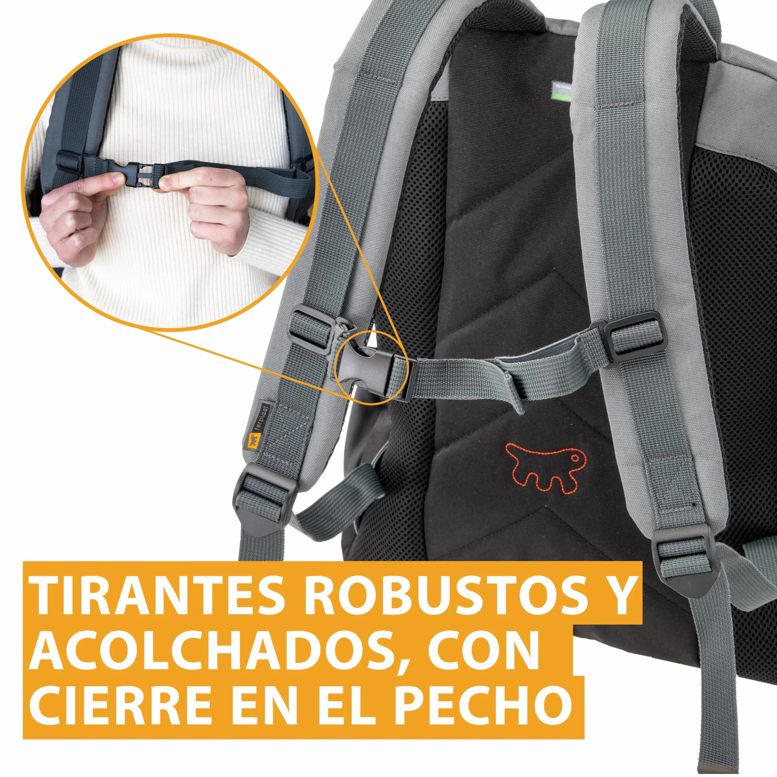 Ferplast Plecak dla psa VOYAGER BACKPACK, torba na zakupy dla kota, torba na psy, szeroki otwór, regulowane paski, pasek bezpieczeństwa, z poduszką, maks. 10 kg, 29 x 21 x 36 h, szary
