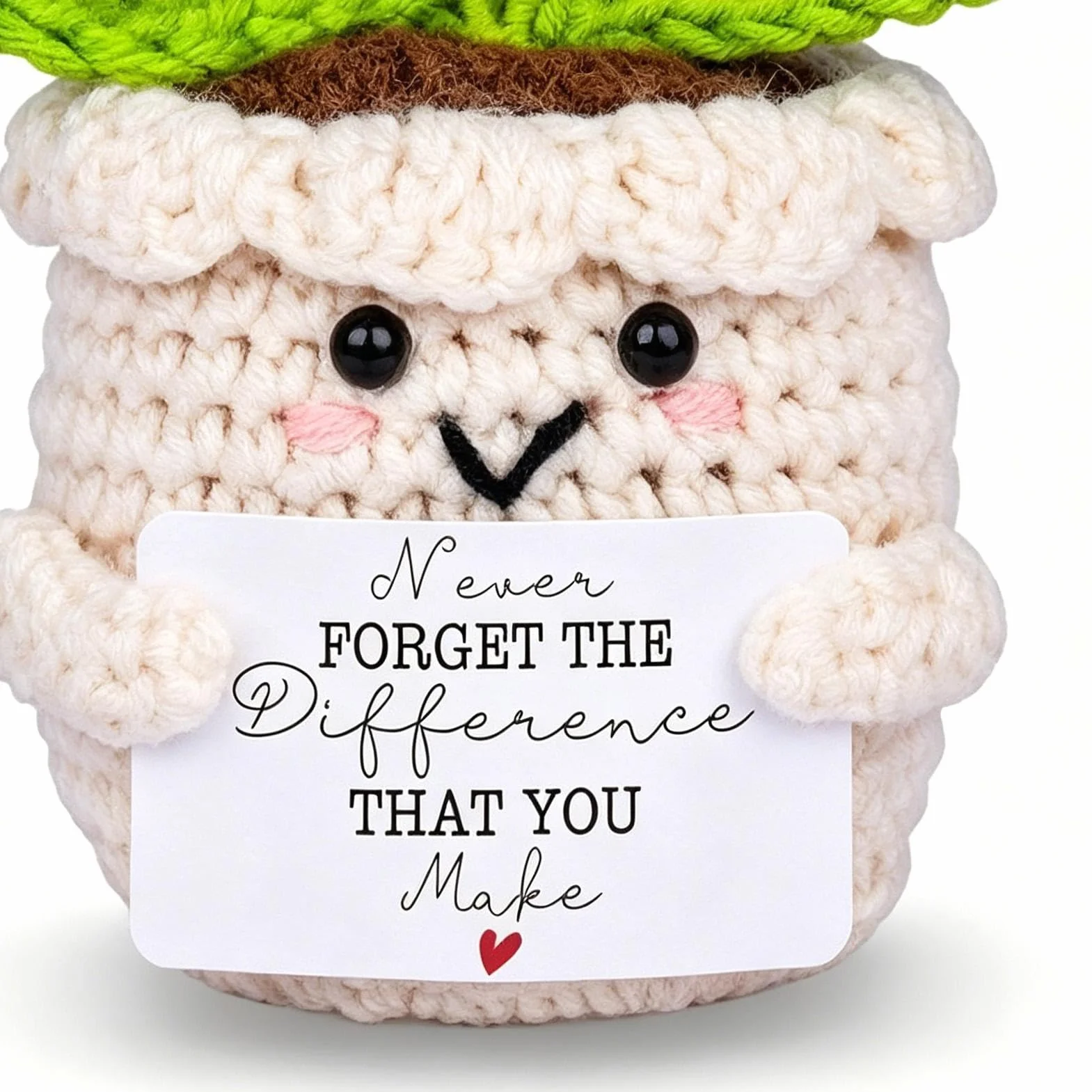 Crochet Bouquet - Handmade Teacher Appreciation for Desk Decor Card | Crochet Flower with Plant Arrangement, Handmade Gift for Women Men Students Coworkers Classroom Office Display