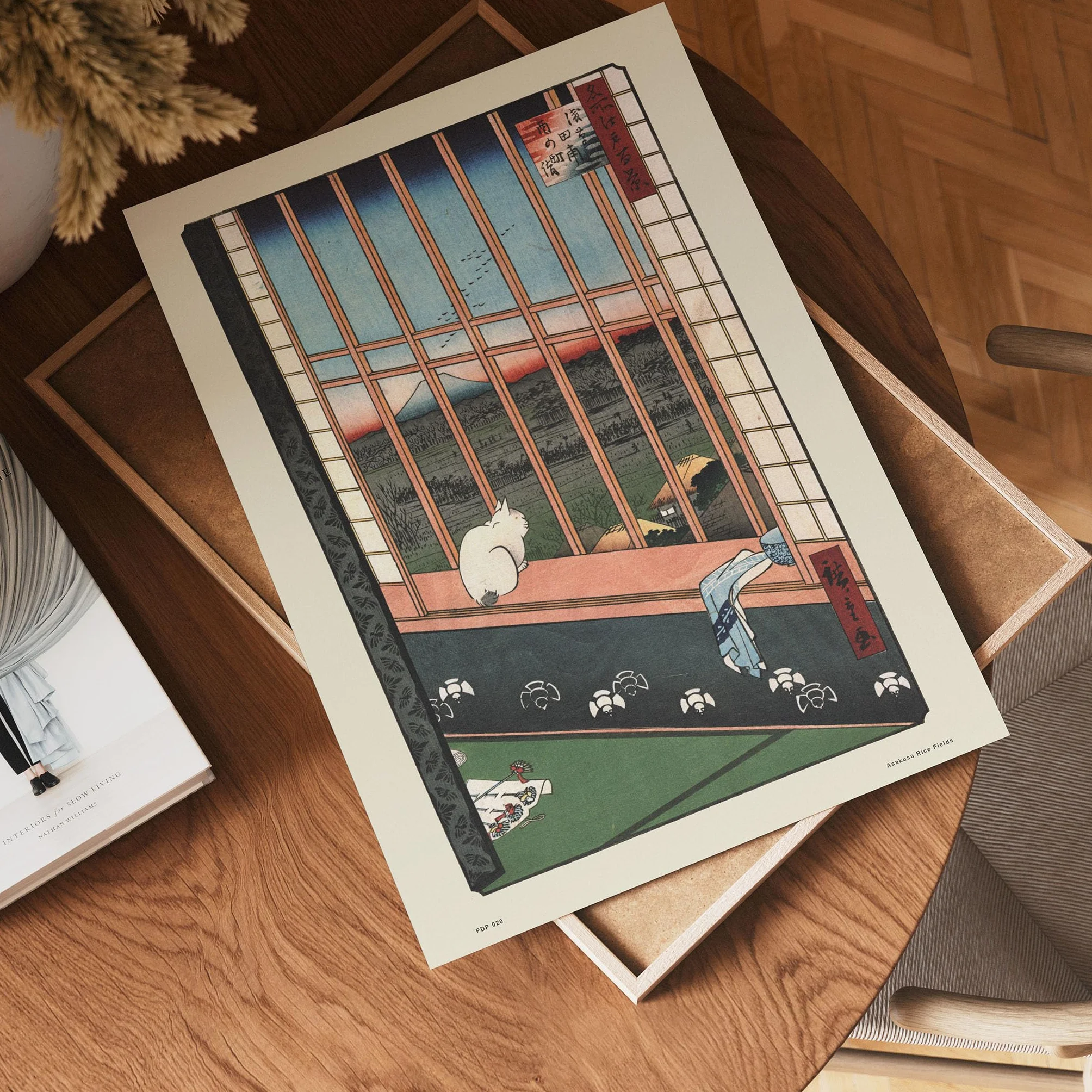 onthewall Hiroshige japoński plakat artystyczny druk Asakusa pola ryżowe