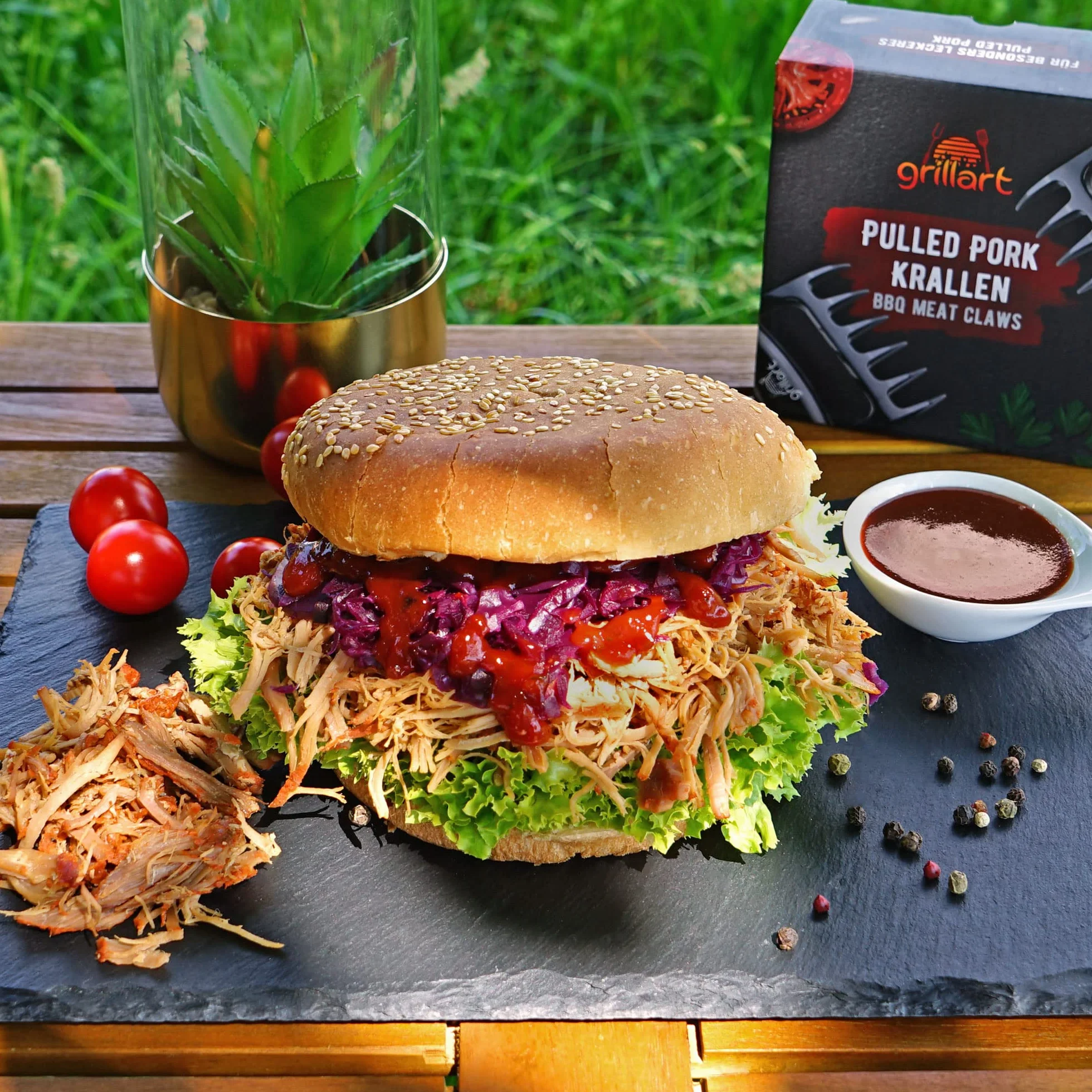 grillart Pazury wieprzowe Premium Pulled zestaw 2 szt. – wysokiej jakości pazury do mięsa z odpornego na wysokie temperatury tworzywa sztucznego – nadają się do mycia w zmywarce, wyjątkowo trwałe
