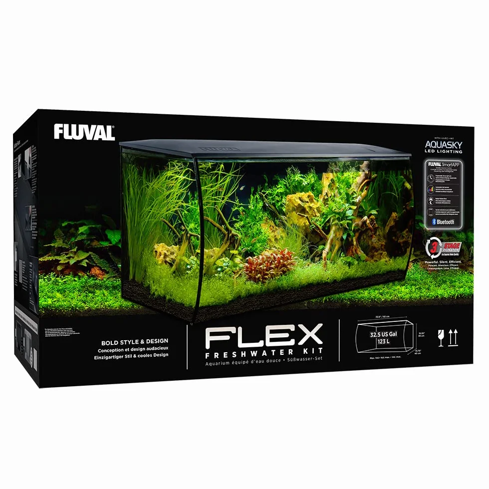 Fluval Flex L Akwarium, Przezroczysty/Biały, 123L