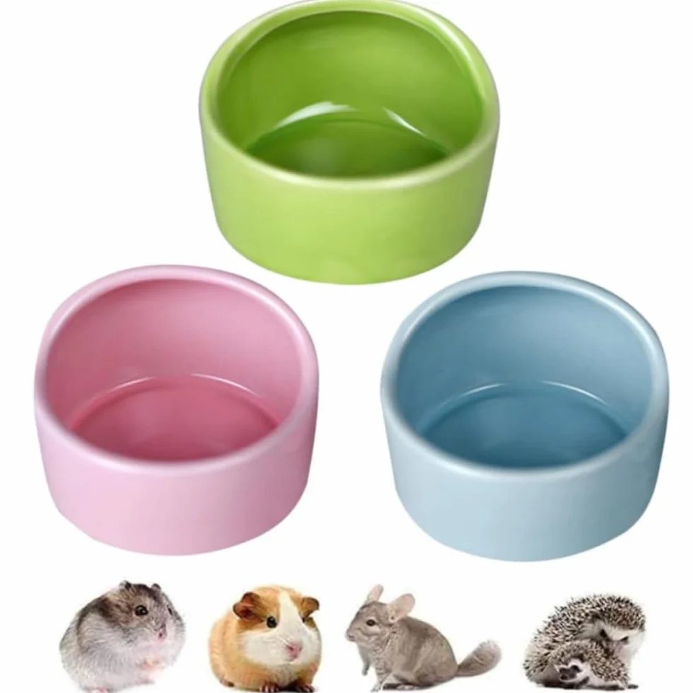 LATRAT Ceramiczna miska na karmę dla chomików 3 sztuki akcesoria dla gryzoni