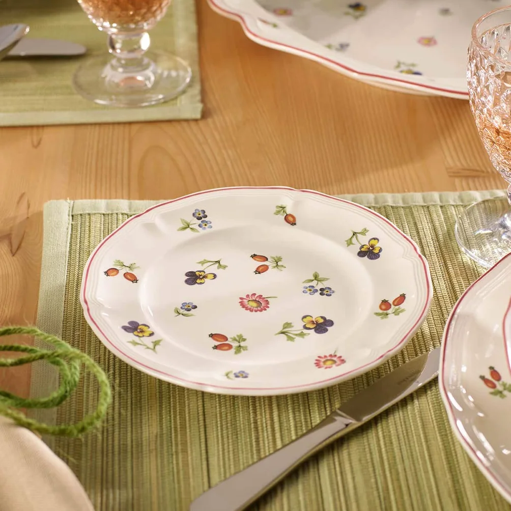 Villeroy & Boch Petite Fleur talerz do pieczenia chleba 17 cm, porcelana premium, biały/kolorowy