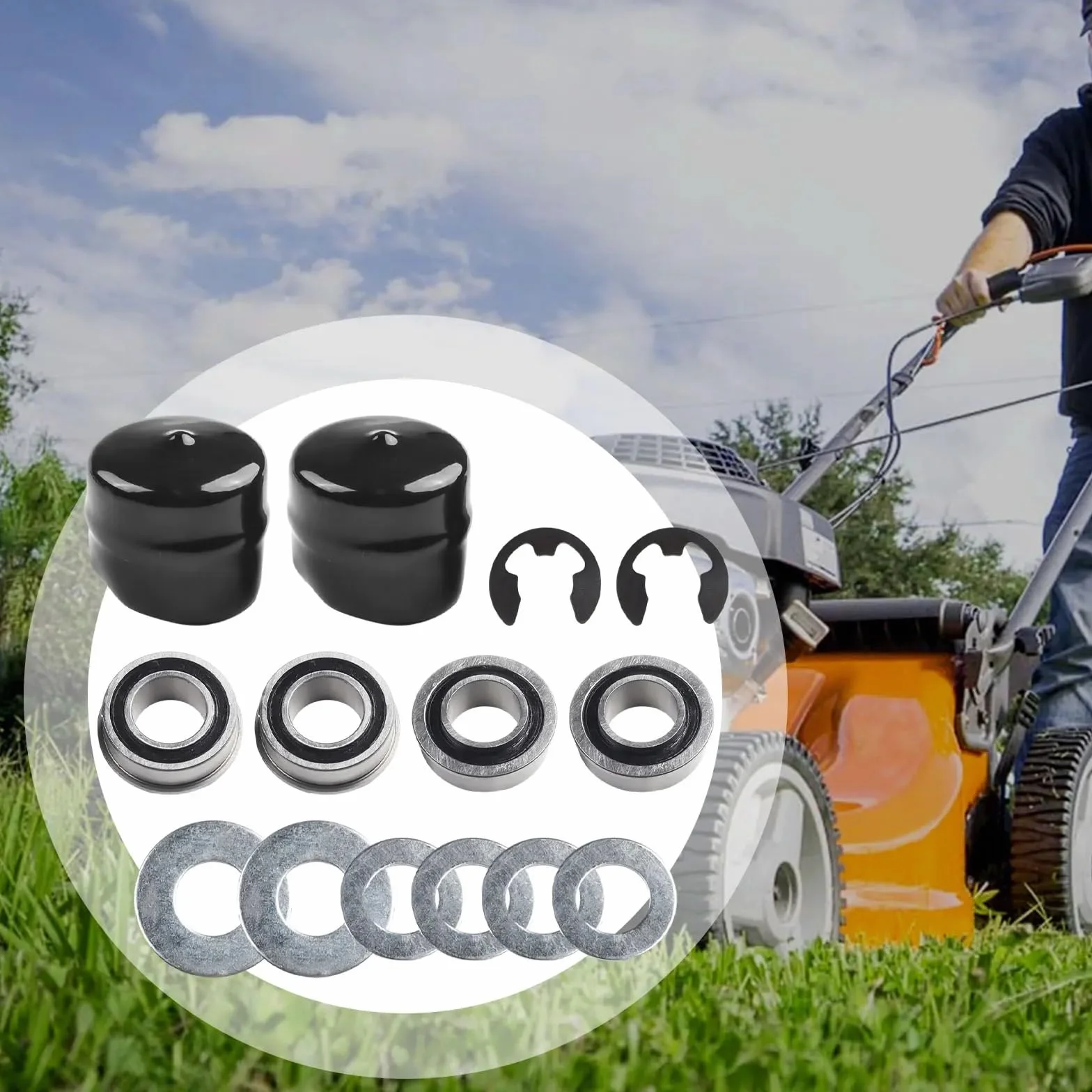 Wivplex Zestaw do konwersji tulei koła przedniego na łożysko, do Husqvarna, 532009040 9040H Części zamienne Akcesoria do narzędzi ogrodniczych zestaw do konwersji łożysk