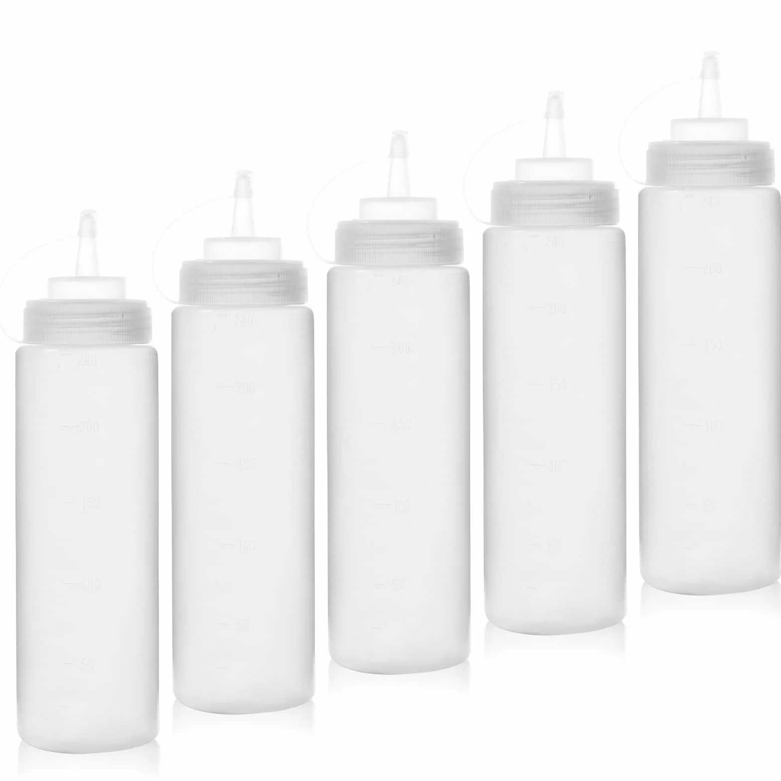 Happyase Butelka na Przyprawy 240 ml Plastikowa Wyciskana 5 sztuk
