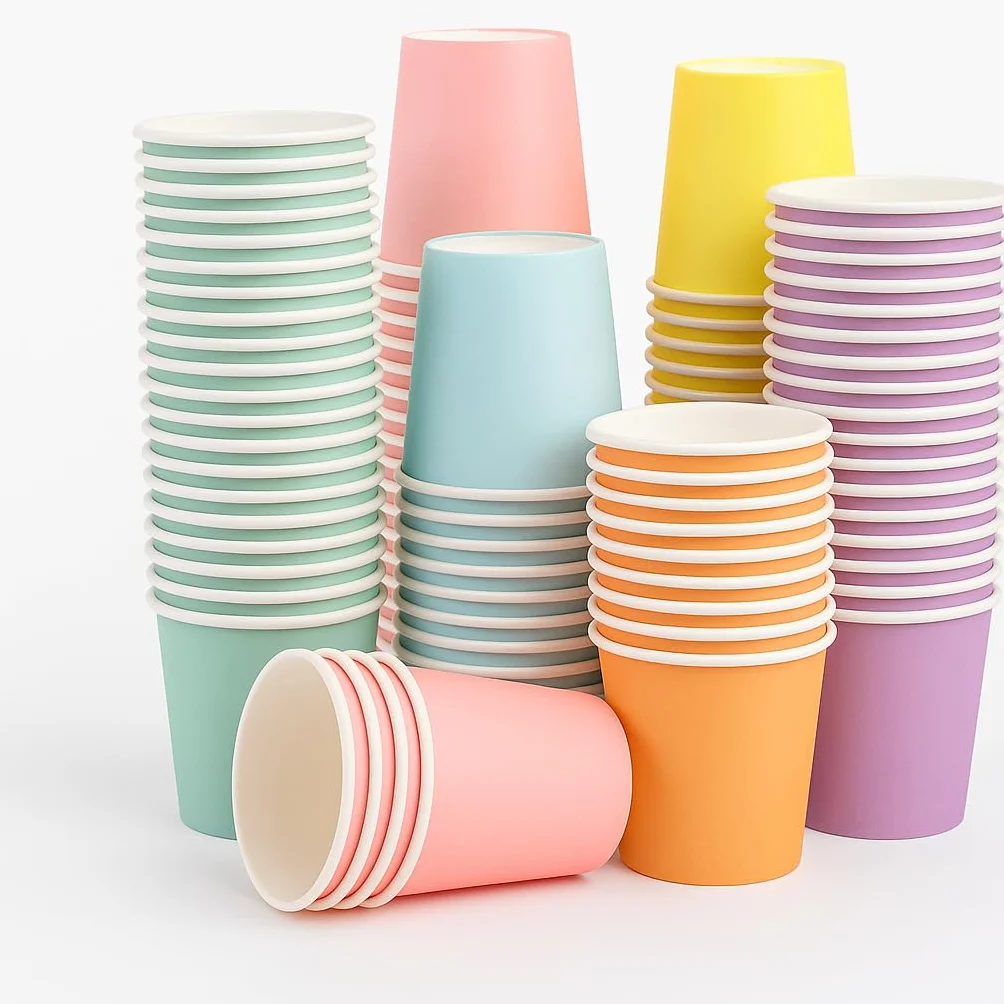 Papierowe kubki 250 ml, 50 sztuk, jednorazowe