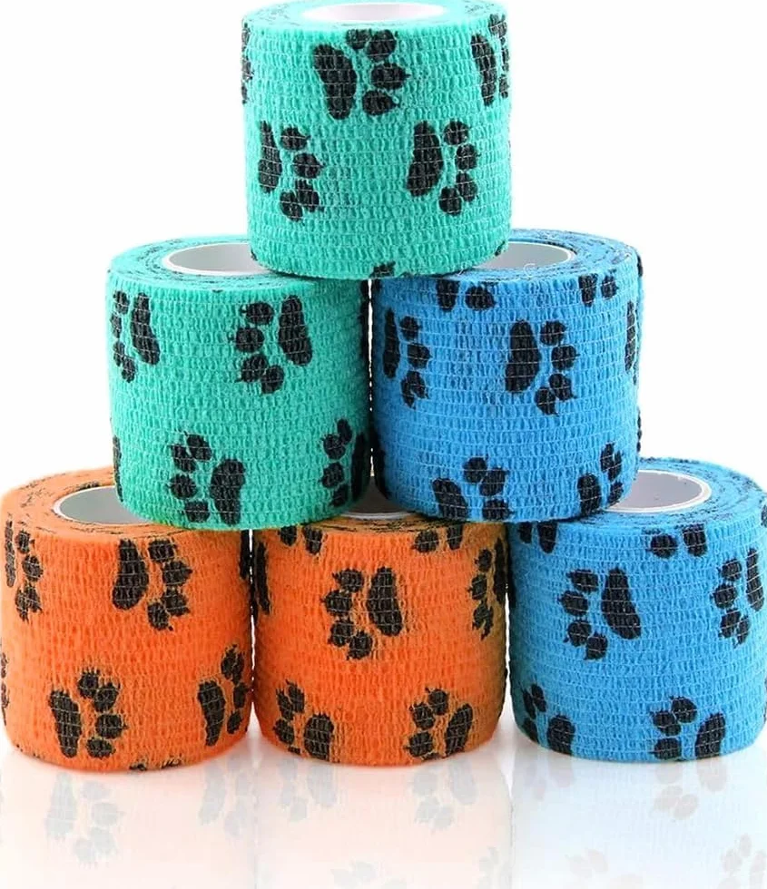 Pet Vet Wrap samoprzylepny elastyczny bandaż dla zwierząt 6 rolek 5 cm x 4,5 m
