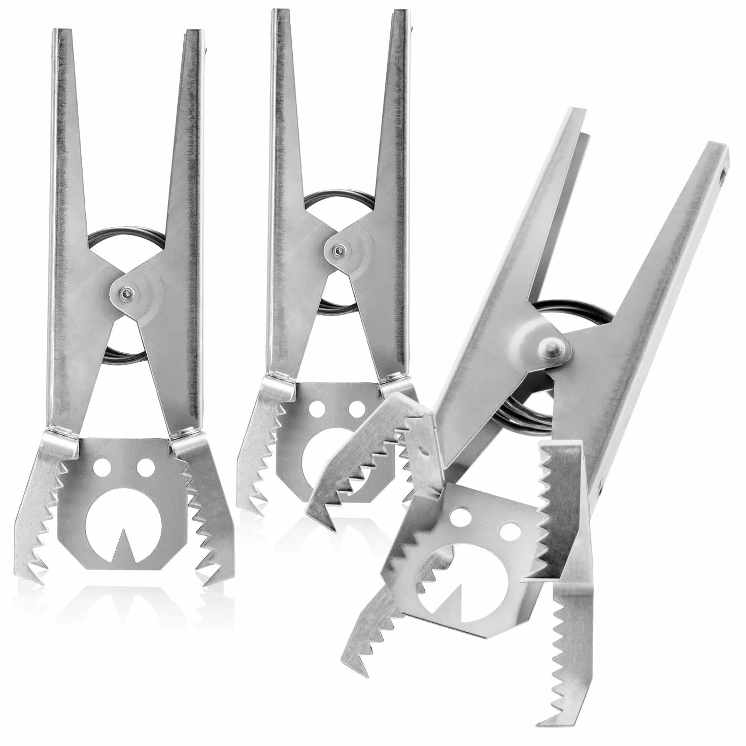 COM-FOUR® 3x pulapka na nornice z plyta ustalajaca, pulapka na szczypce z ocynkowanej blachy, ok. 18,5 cm (03 sztuki - szczypce + tacka na przynety)