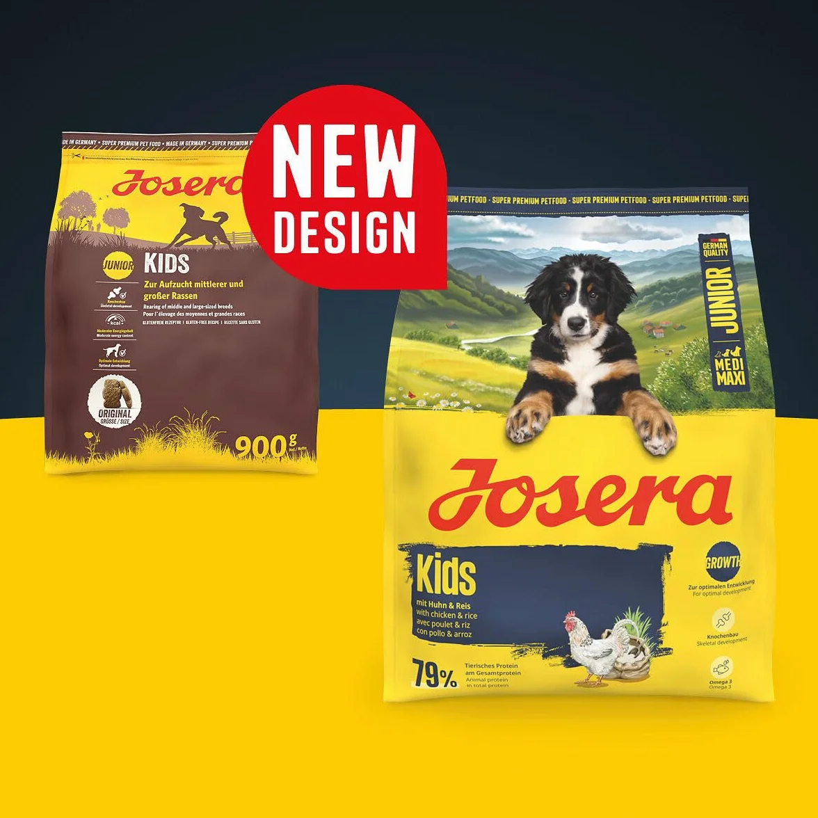 JOSERA Junior Kids Kurczak i ryż 900 g Sucha karma premium dla rosnących większych psów bezglutenowa