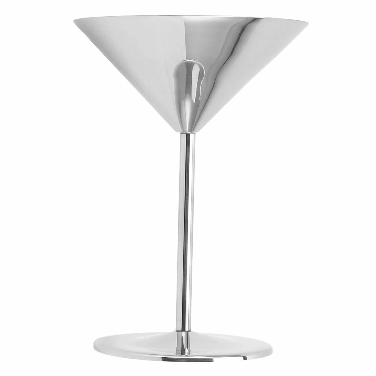Kieliszki do Martini, Stal Nierdzewna Szklane Martini Metalowe Kieliszki Koktajlowe Nietłukący Kielich do Home Baru, Srebrny