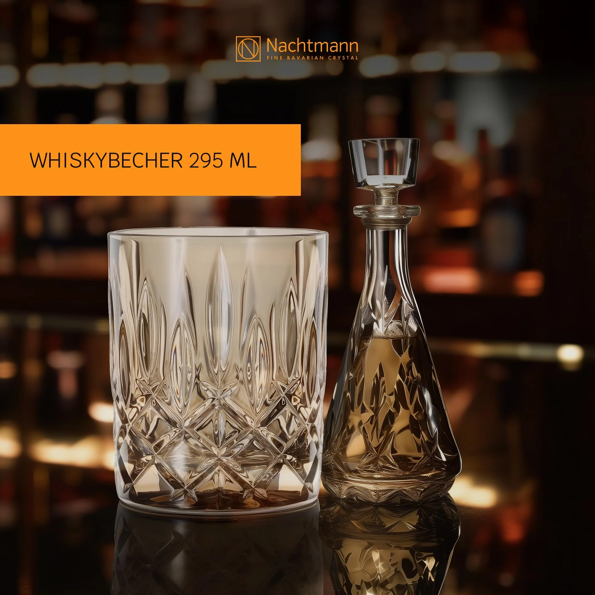 Spiegelau & Nachtmann 2-częściowy zestaw szklanek do whisky, brązowe szklanki do whisky, szkło kryształowe, 295 ml, Tobacco, Noblesse Vintage, 104246