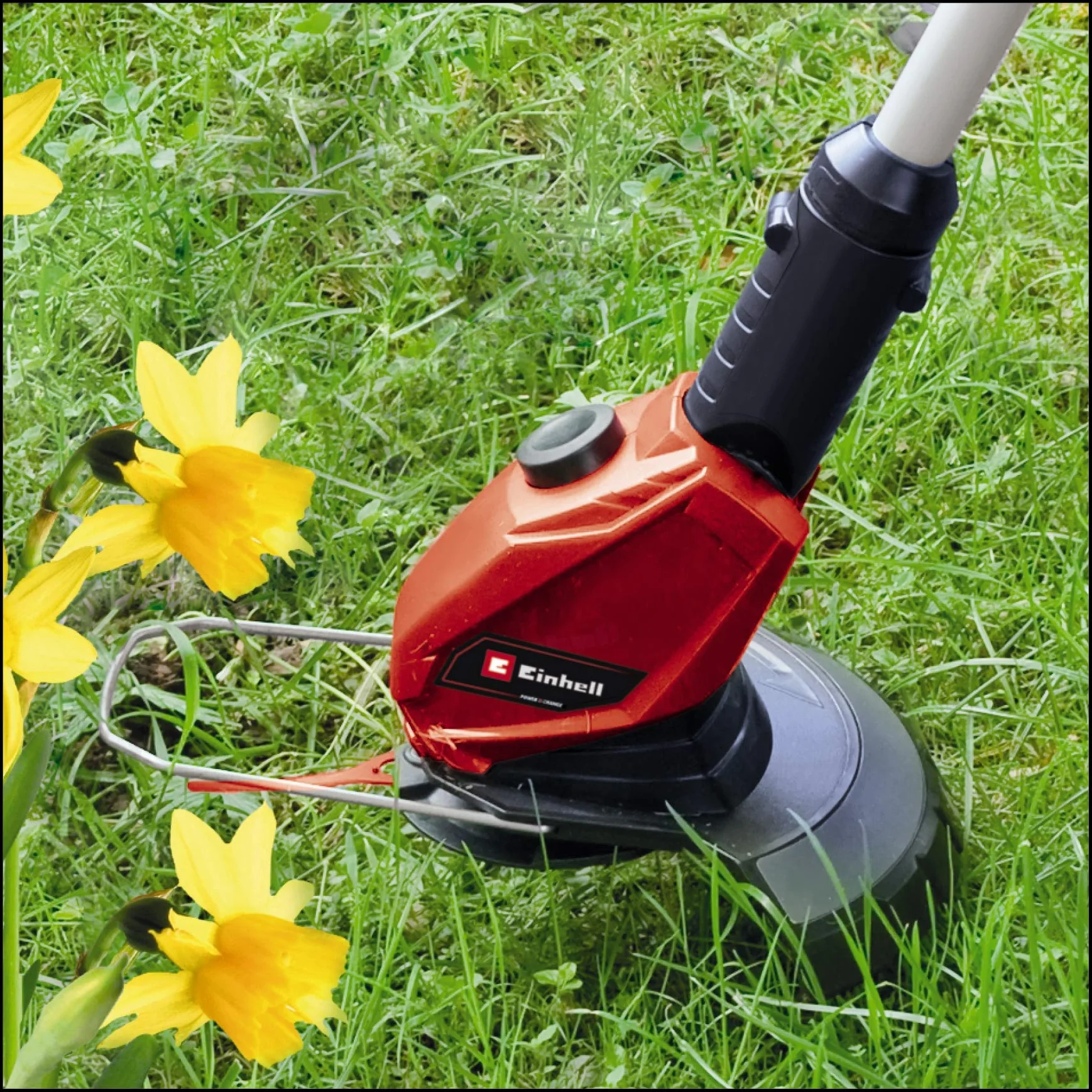 Einhell Podkaszarka akumulatorowa GE-CT 18 Li-Solo Power X-Change (Li-ion, 18 V, szerokość cięcia 24 cm, 8500 obr./min, obrotowa i odchylana głowica silnika, Flowerguard, bez akumulatora i ładowarki)