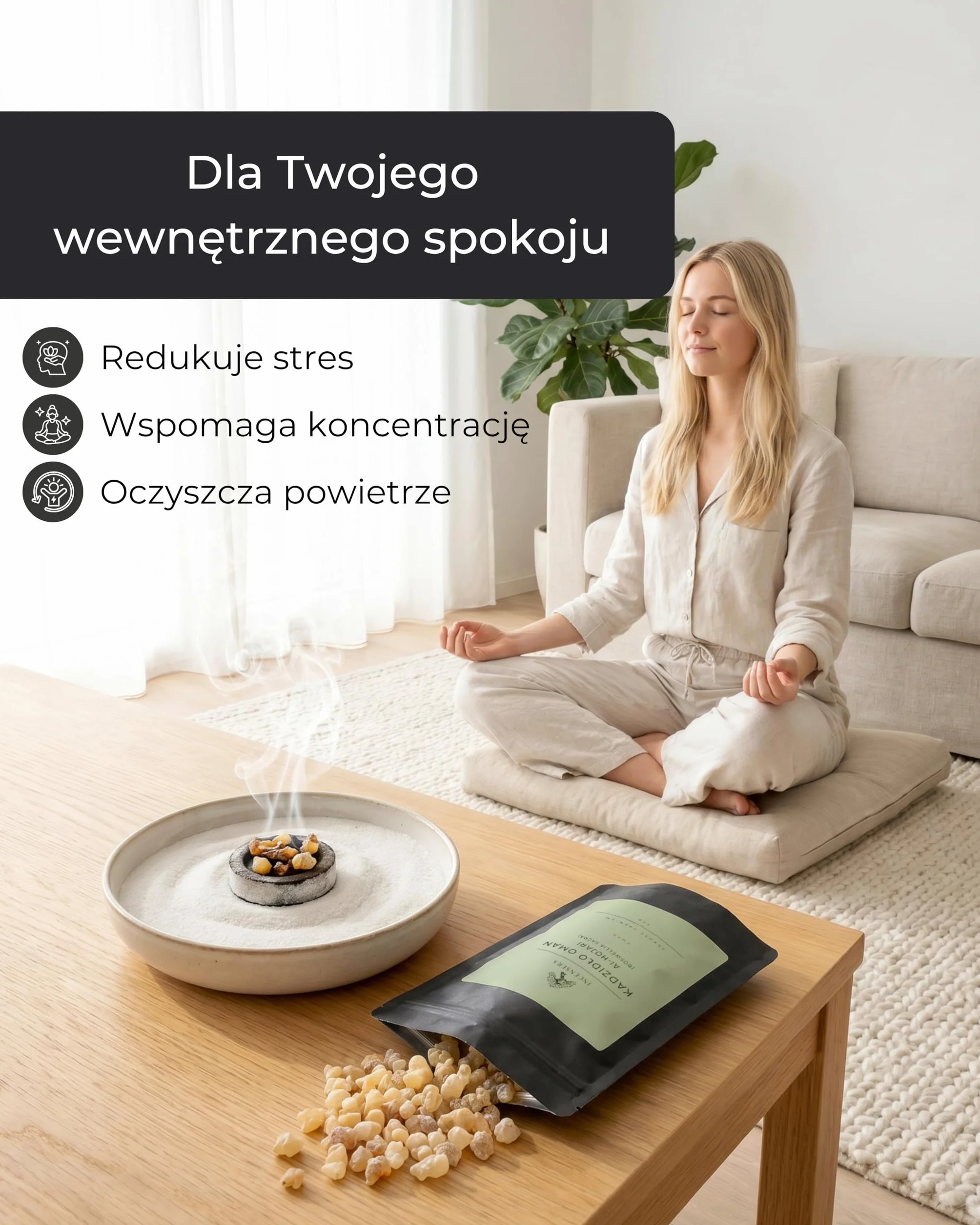 Incensera Kadzidło Oman 50 g – żywica palenia i oczyszczania z negatywnej energii, wysokiej jakosci kadzidełko, idealne do oczyszczenia domu