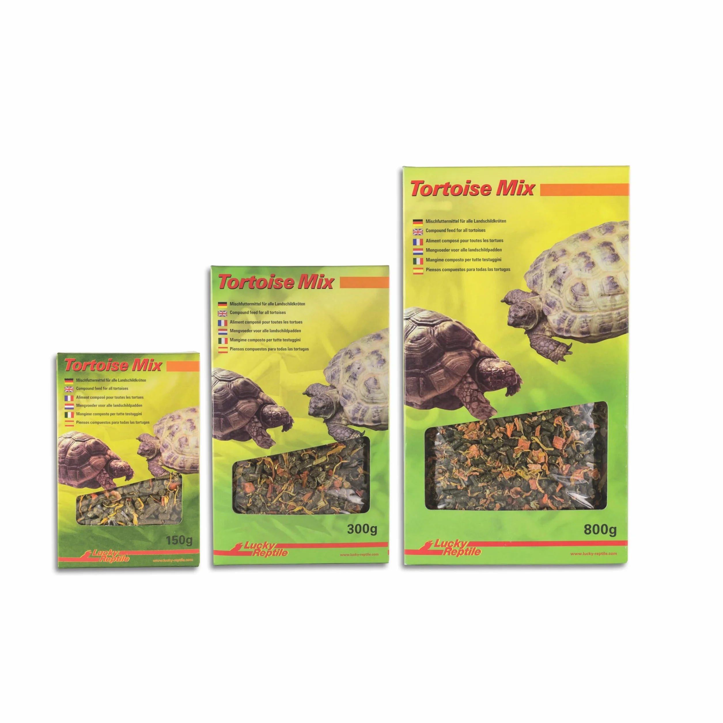 Lucky Reptile Tortoise Mix 150g roślinny pokarm dla żółwi z dużą ilością błonnika - Granulki ziół łąkowych z kawałkami marchwi i płatkami nagietka - dla żółwi lądowych i roślinożernych gadów