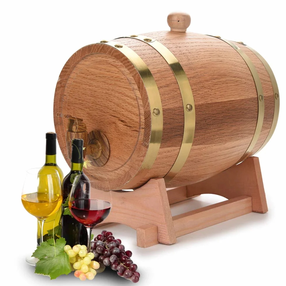 Dozownik beczek na wino w stylu vintage, z drewna dębowego, pojemność 3 l, nadaje się do whisky, bourbona, tequili