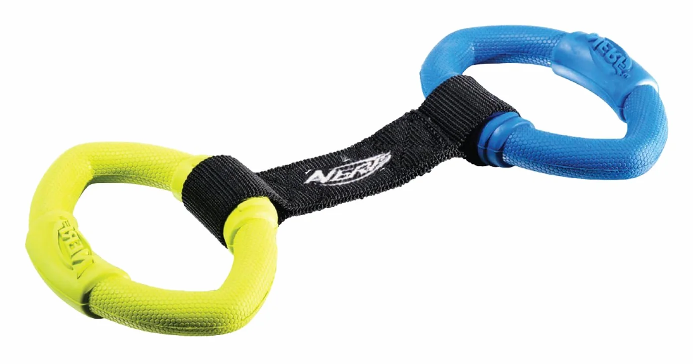 Nerf Dog Zabawka dla psa 2 pierścienie Strap Tug, wielokolorowa