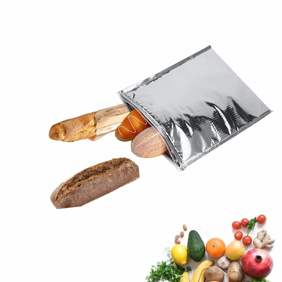 Zestaw 5 izolowanych toreb na kanapki, torby chłodzącej, wodoodpornej aluminiowej folii, torby piknikowe do szkoły, pikniku, kempingu, podróży na świeżym powietrzu (25 * 30 cm) Torba izolowana