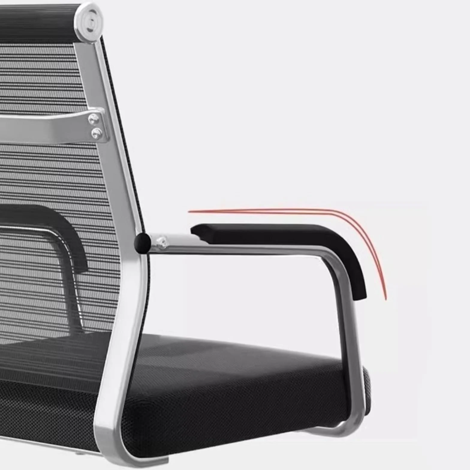 Ergonomiczne, zielone krzesło biurowe, oddychające, siatkowe, z podłokietnikami i chromowaną podstawą, wygodne krzesło komputerowe do użytku domowego i biurowego