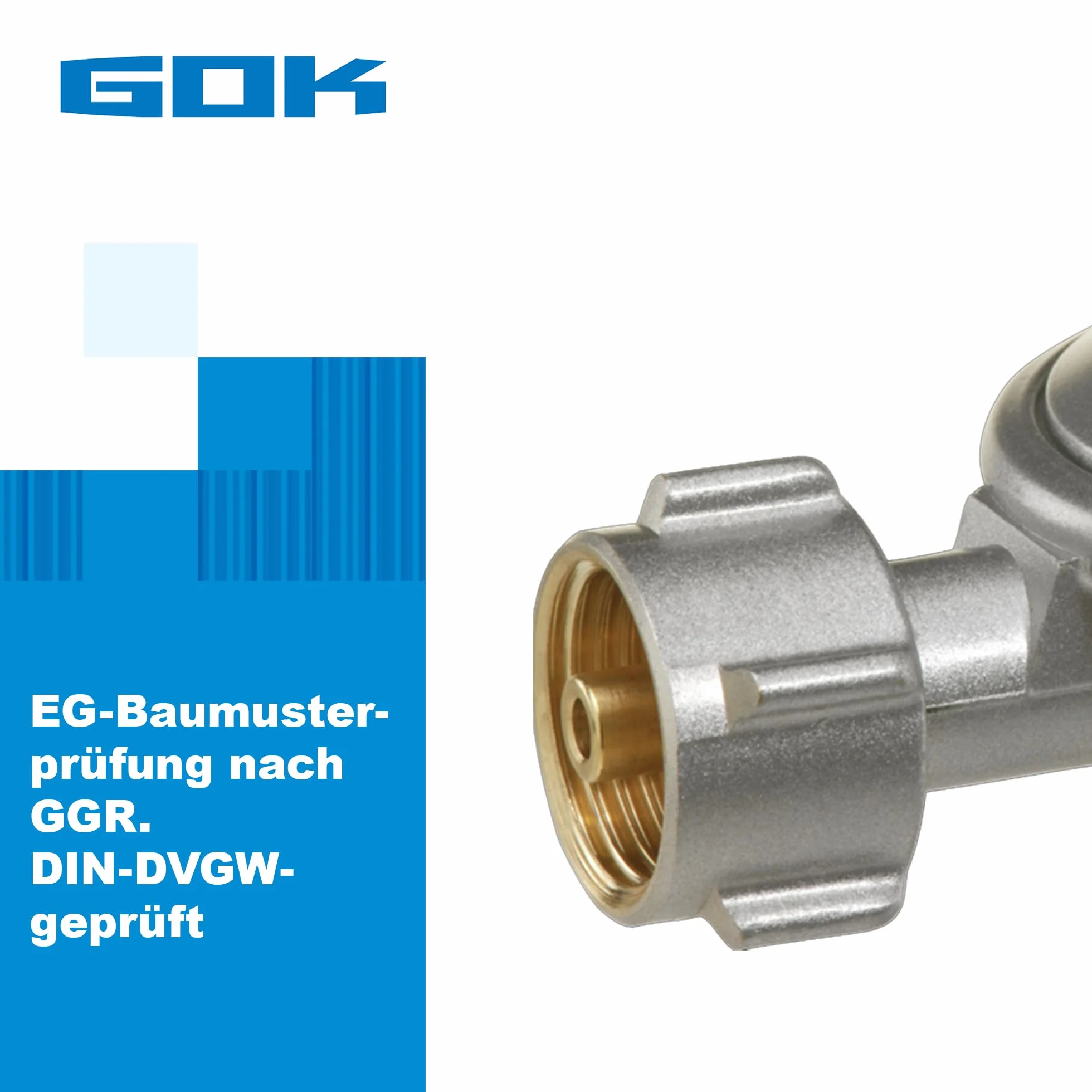 GOK 11-stopniowy regulator gazu od 25 do 50 mbar, certyfikat DIN-DVGW