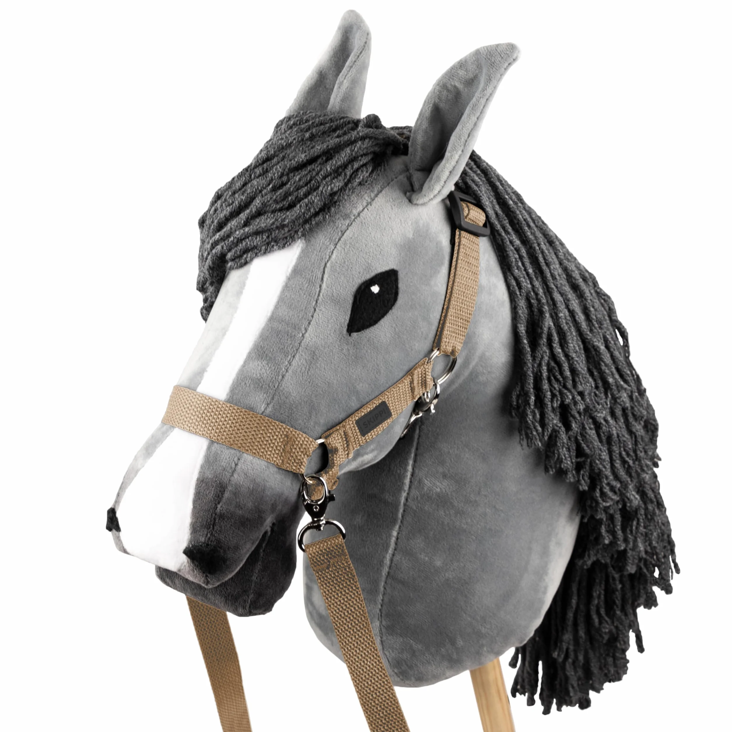 SKIPPI Kantar dla Hobby Horse - Beżowy, Wodze i 2 Futerka, Hobby Horse Akcesoria, Uniwersalny rozmiar