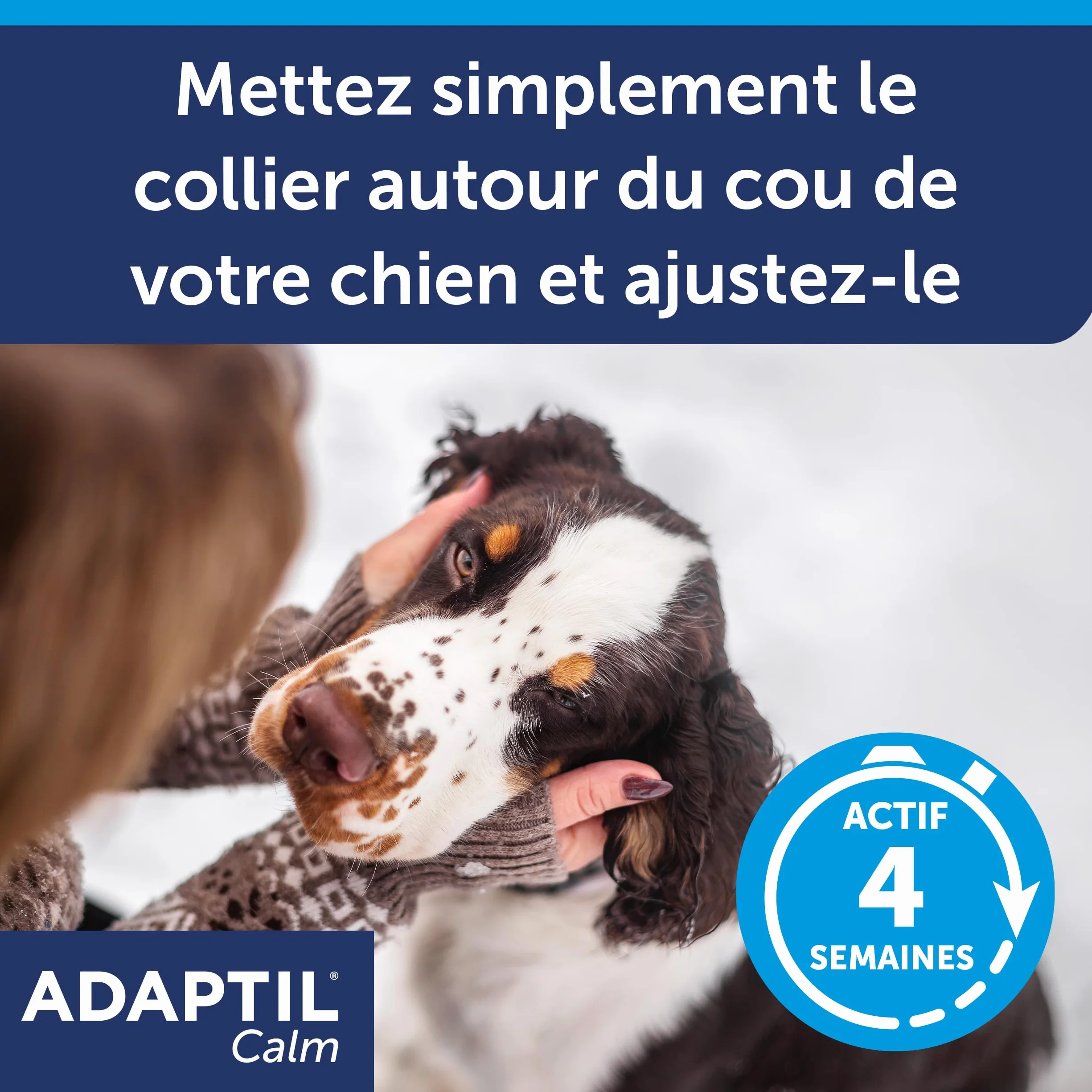 Obroża ADAPTIL Calm On-the-Go, pomaga psom radzić sobie ze stresem i lękiem, problemami behawioralnymi oraz wyzwaniami życiowymi, zwłaszcza poza domem - średnie/duże psy, czarne, 1 szt. (1 opakowanie)