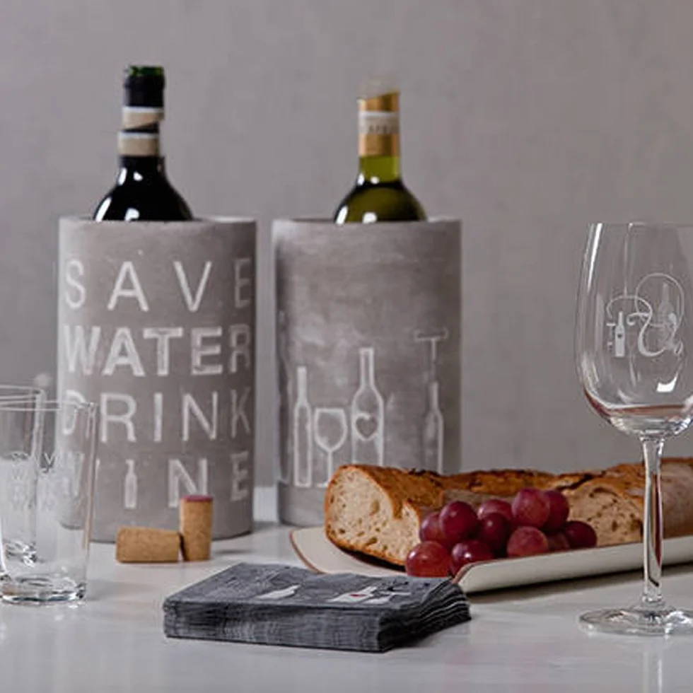 Räder Vino beton chłodziarka do wina Save Water Drink Wine