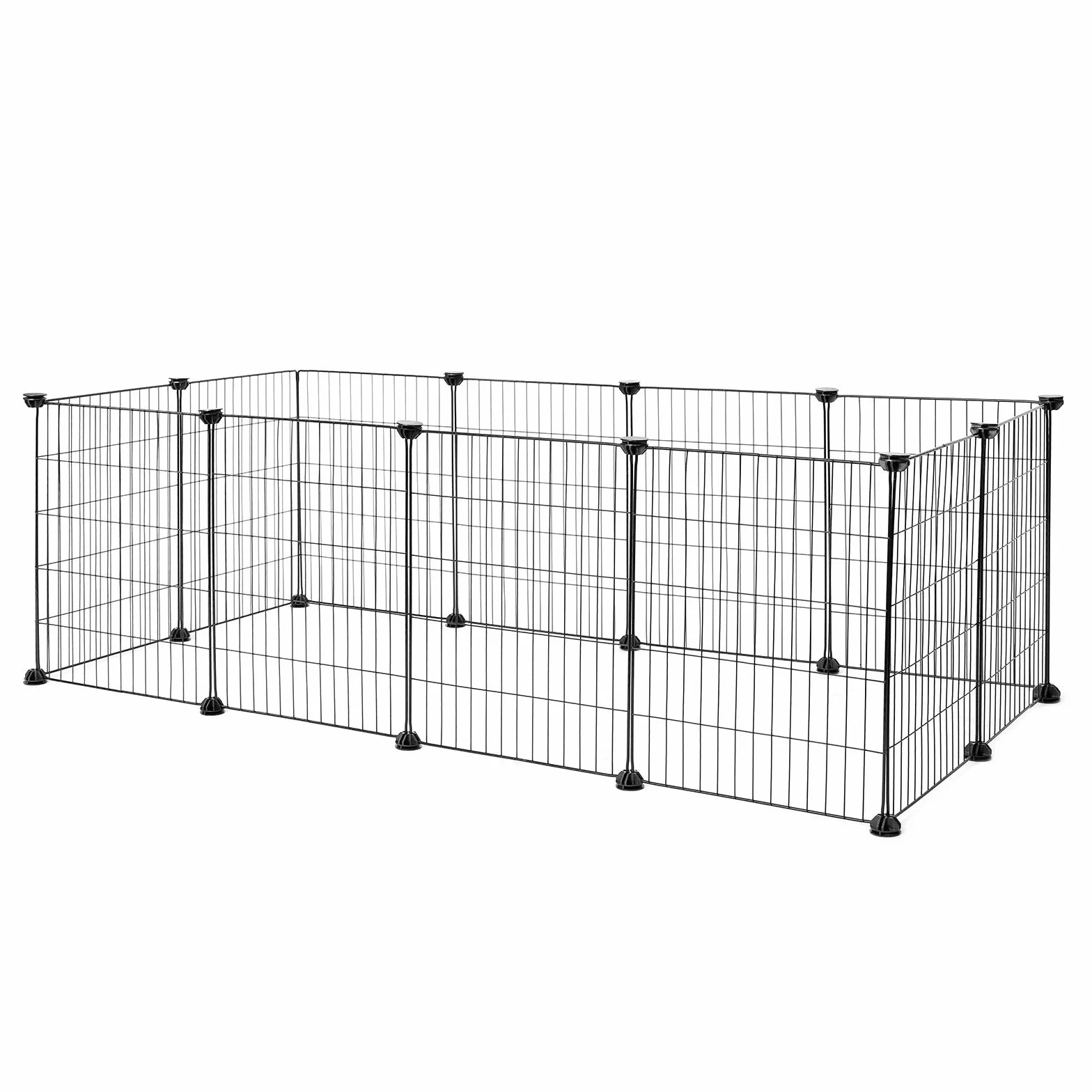 lionto Wybieg dla królików z wytrzymałego metalu, 144x74x46 cm, rozbudowywany kojec dla gryzoni, prosty system łączenia & łatwe czyszczenie, do użytku wewnątrz i na zewnątrz