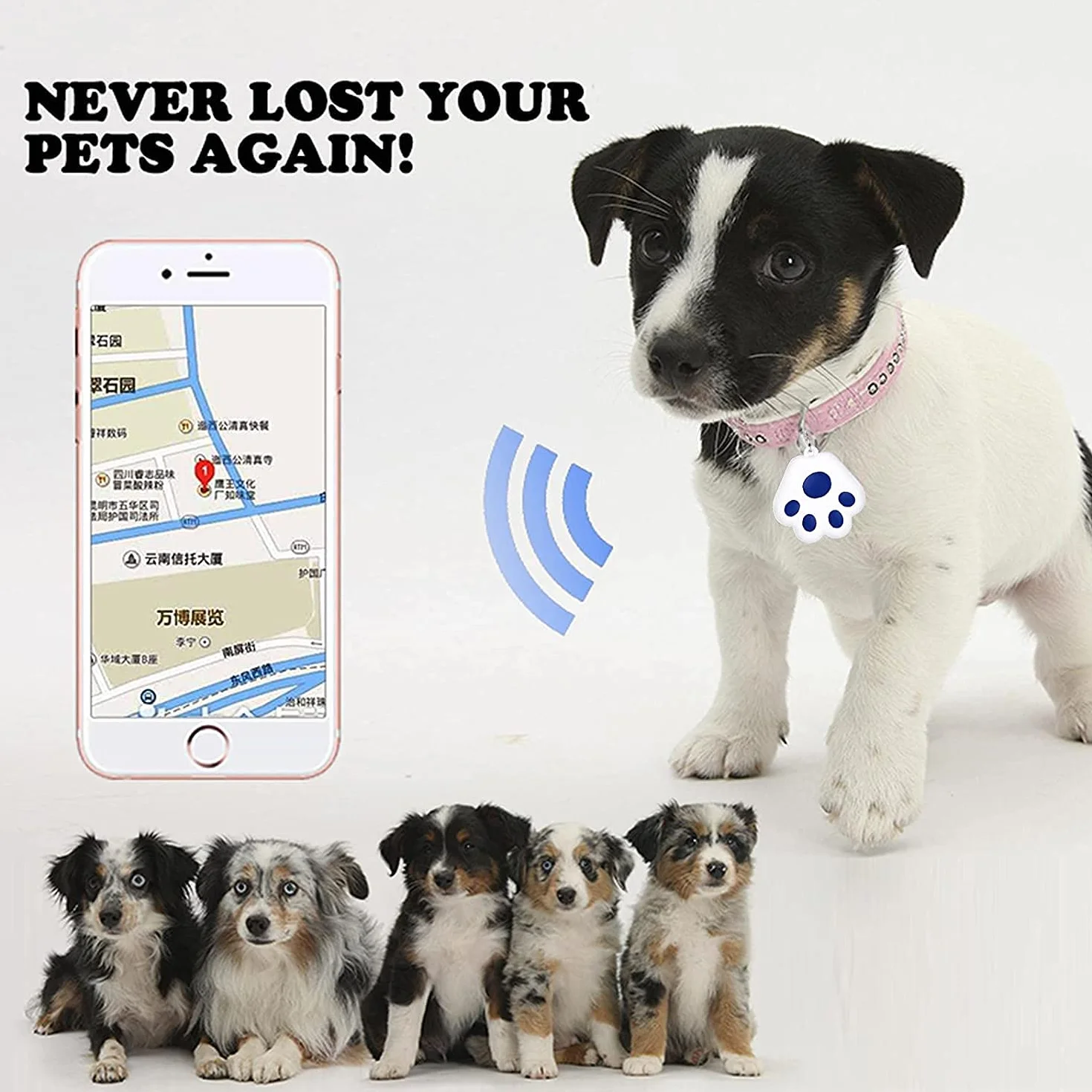 Inteligentny tracker Bluetooth mini lokalizator wodoodporny dla dzieci, zwierząt, psów, kotów, do bagażu