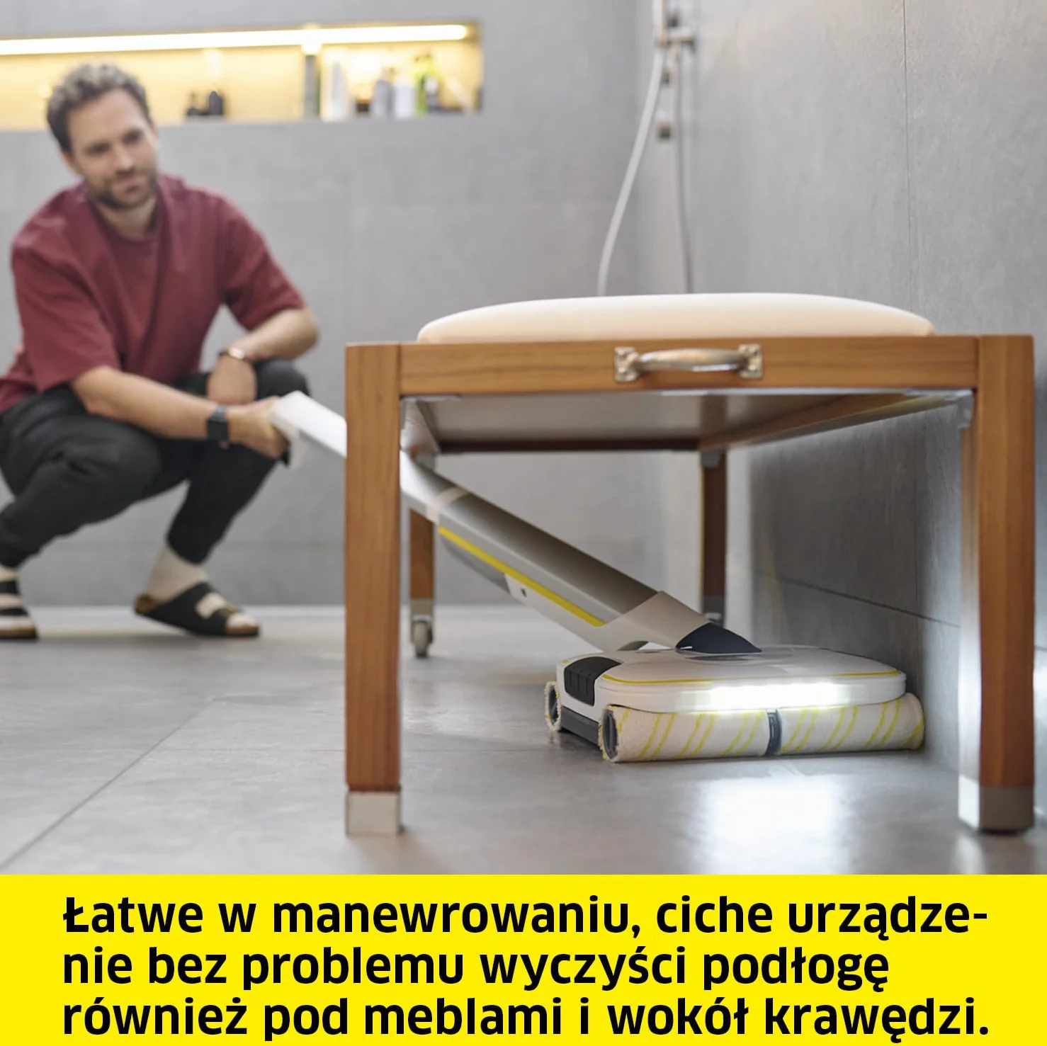 Kärcher mop elektryczny FC 8 Smart Signature Line, bezprzewodowy mop podłogowy z 4 obrotowymi padami z mikrofibry, z aplikacją, czas pracy: ok. 60 min, wydajność powierzchniowa: ok. 230 m²