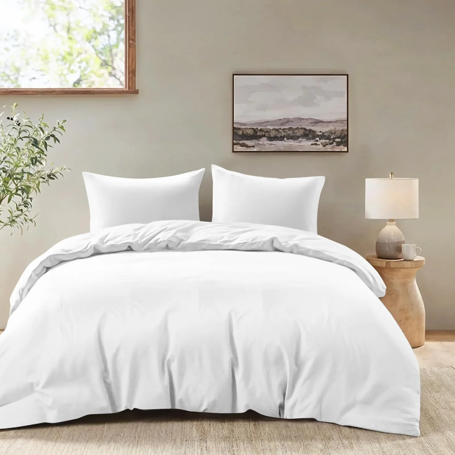 Dreamzie - Poszewka na kołdrę 155x220 cm z 2 poszewkami na poduszki 80x80 cm - Biała - Komplet pościeli dla dorosłych 155x220, 100% mikrofibra - Certyfikat bez substancji chemicznych (Oeko TEX)
