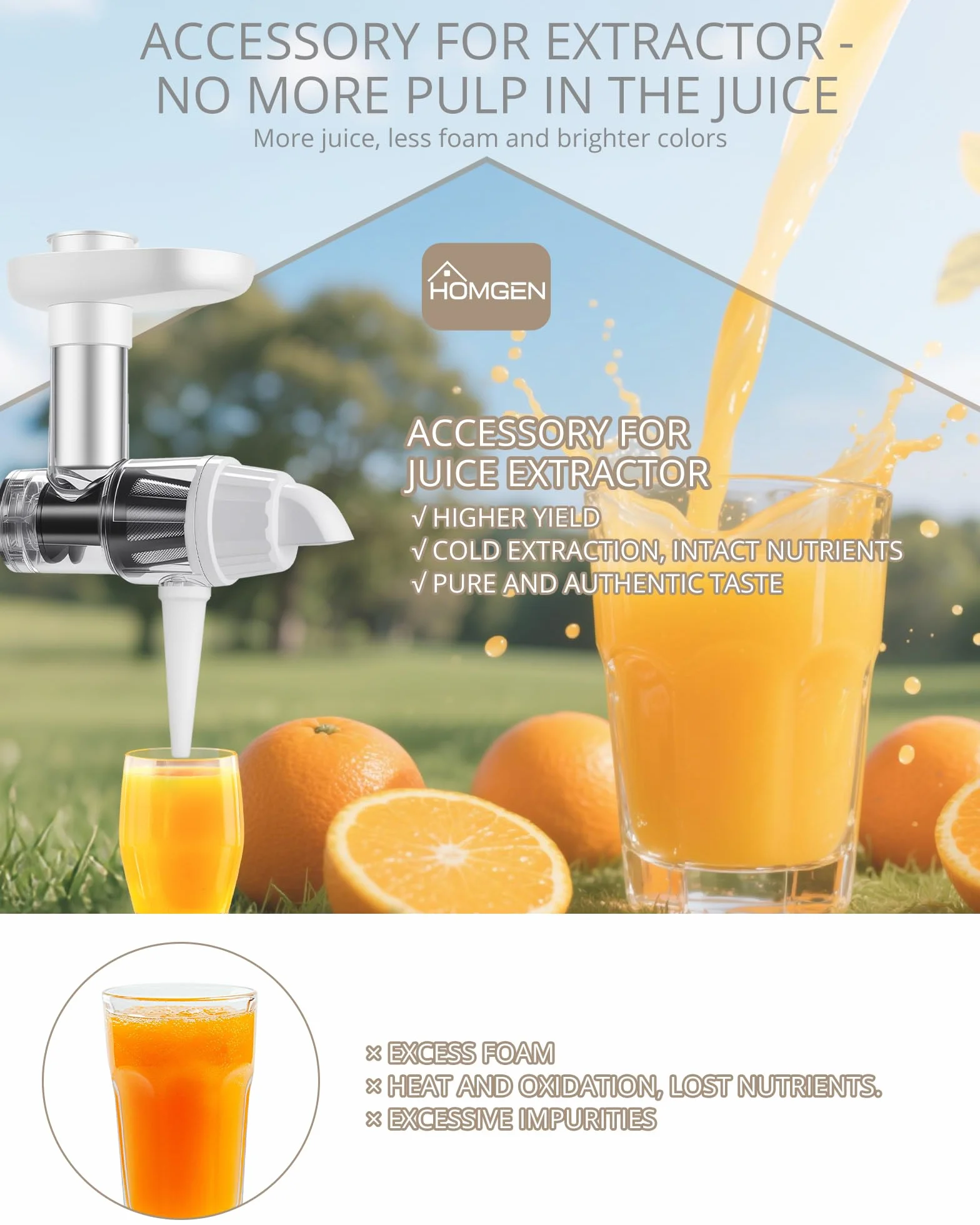 HOMGEN Nasadka do sokowirówki do miksera stojącego KitchenAid