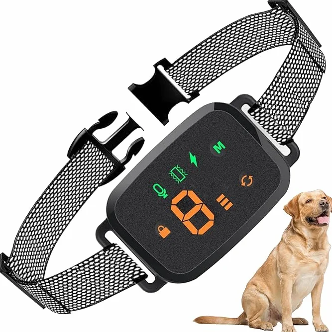 Collier Anti Aboiement Chien IP67 Rechargeable 4 Modes Son Vibration Choc Électrique 8 Niveaux Réglable