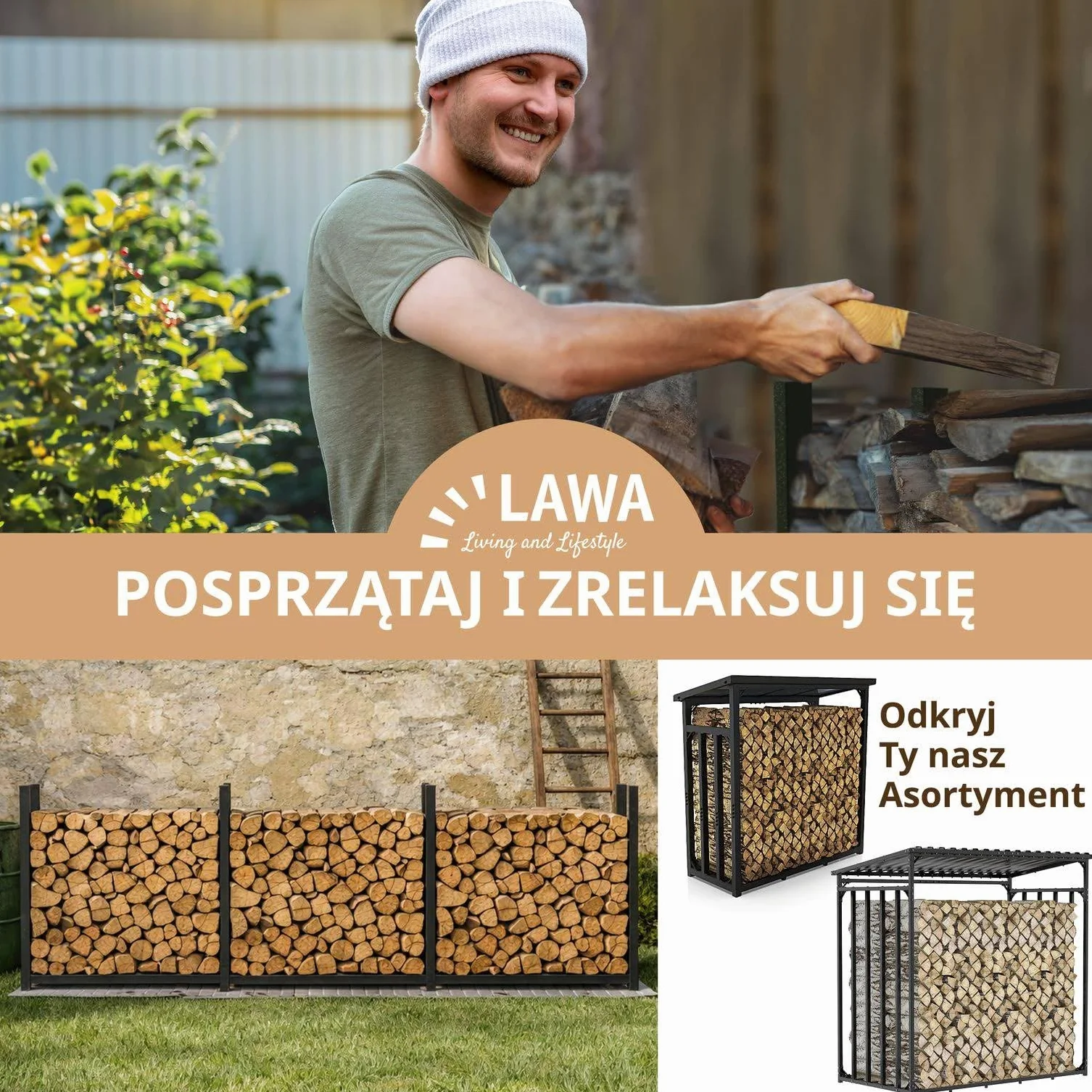 Regał na drewno opałowe, zewnętrzny, wąski, 25 cm, ocynkowany, 335 x 25 x 115 cm, metalowy regał na drewno opałowe, długość 25 cm i 33 cm, kolor czarny, XXL, stojak do