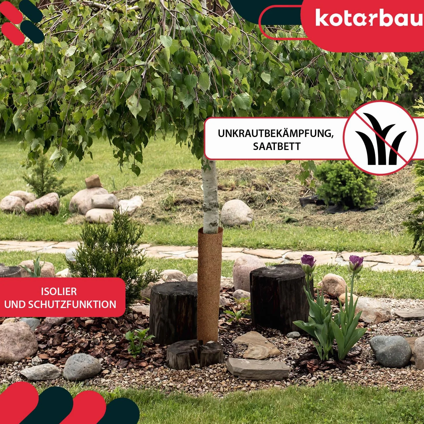 KOTARBAU® Mata Kokosowa Z Włókna Kokosowego Ogrodnicza Antychwastowa Uniwersalna Do Roślin Doniczek Rolka 80 X 200 CM