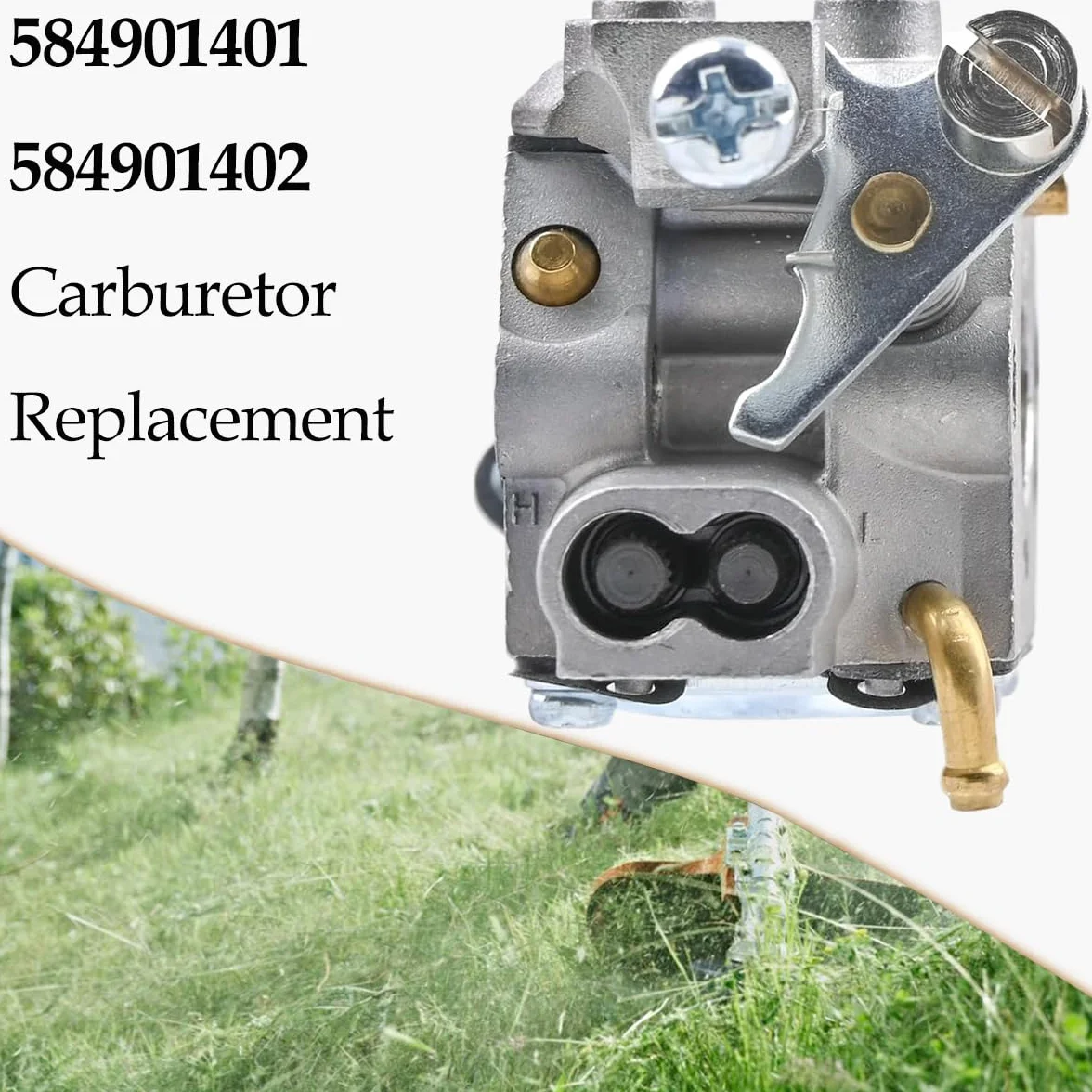 ZAMDOE Gaźnik do Husqvarna 584901401 525L 525LS 525LST 525ES 325HE3 325HE4 525RXT podkaszarka z żarówką rozrusznika filtr paliwa, narzędzie do regulacji gaźnika