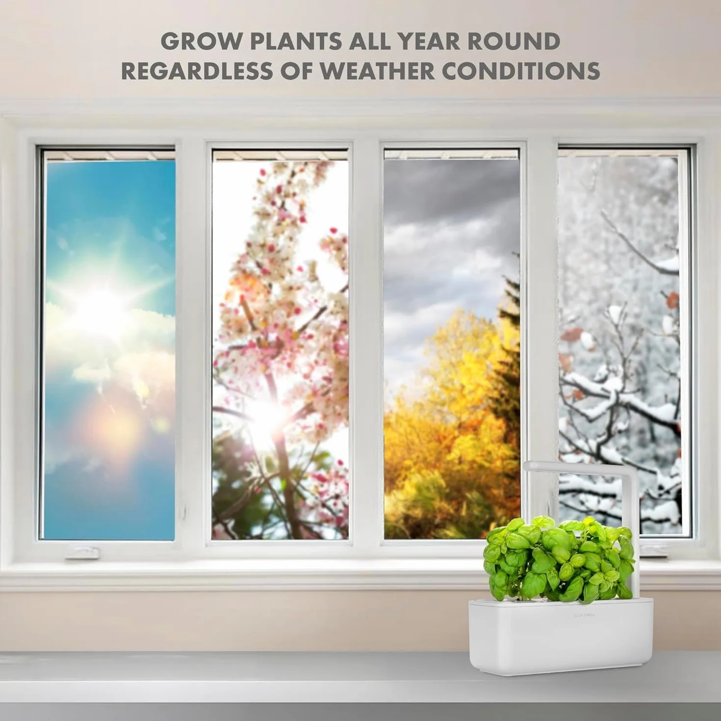 Click & Grow Smart Garden 3 Zestaw Do Samodzielnej Hodowli Roślin, Biały, 30 x 28 x 10 cm