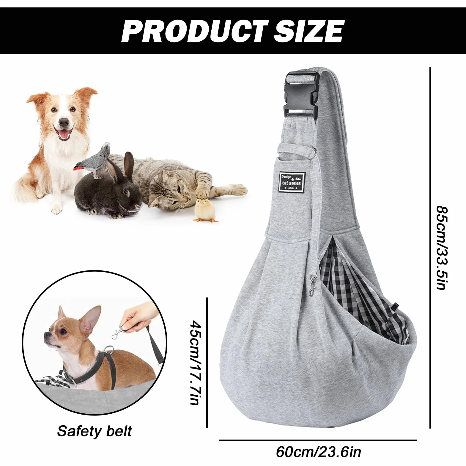 SPORWAY Plecak dla psa, torba do noszenia psa, regulowany pasek na ramię, torba na ramię dla małych psów, 7,5 kg, torba do przenoszenia, torba dla psa, torba dla psa, na podróż na świeżym powietrzu