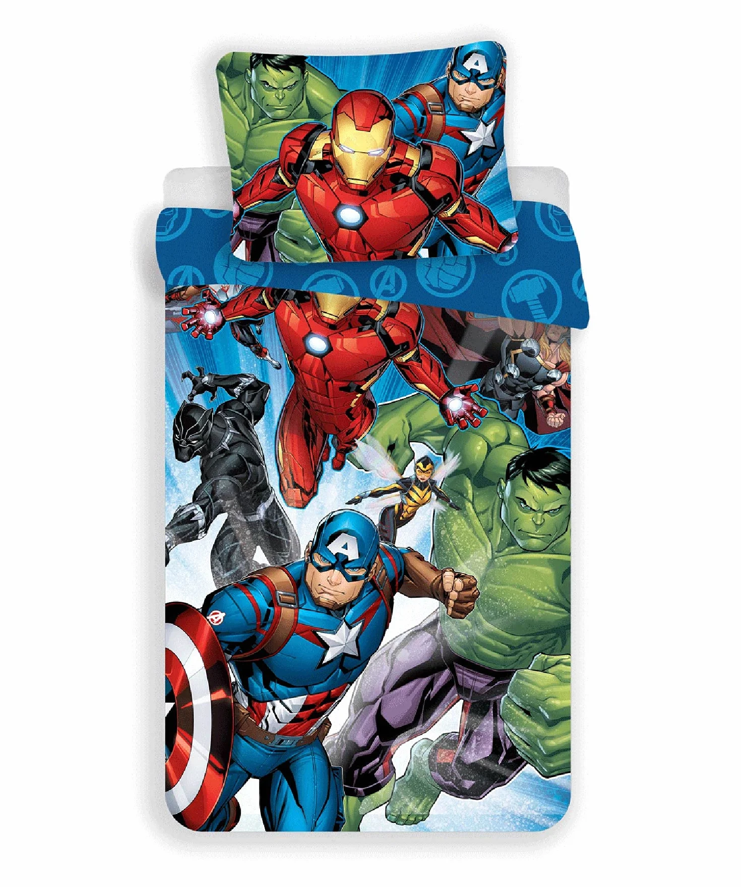 Jerry Fabrics Zestaw pościeli Marvel Avengers Poszwa na kołdrę 140 x 200 cm i poszewka na poduszkę 70 x 90 cm