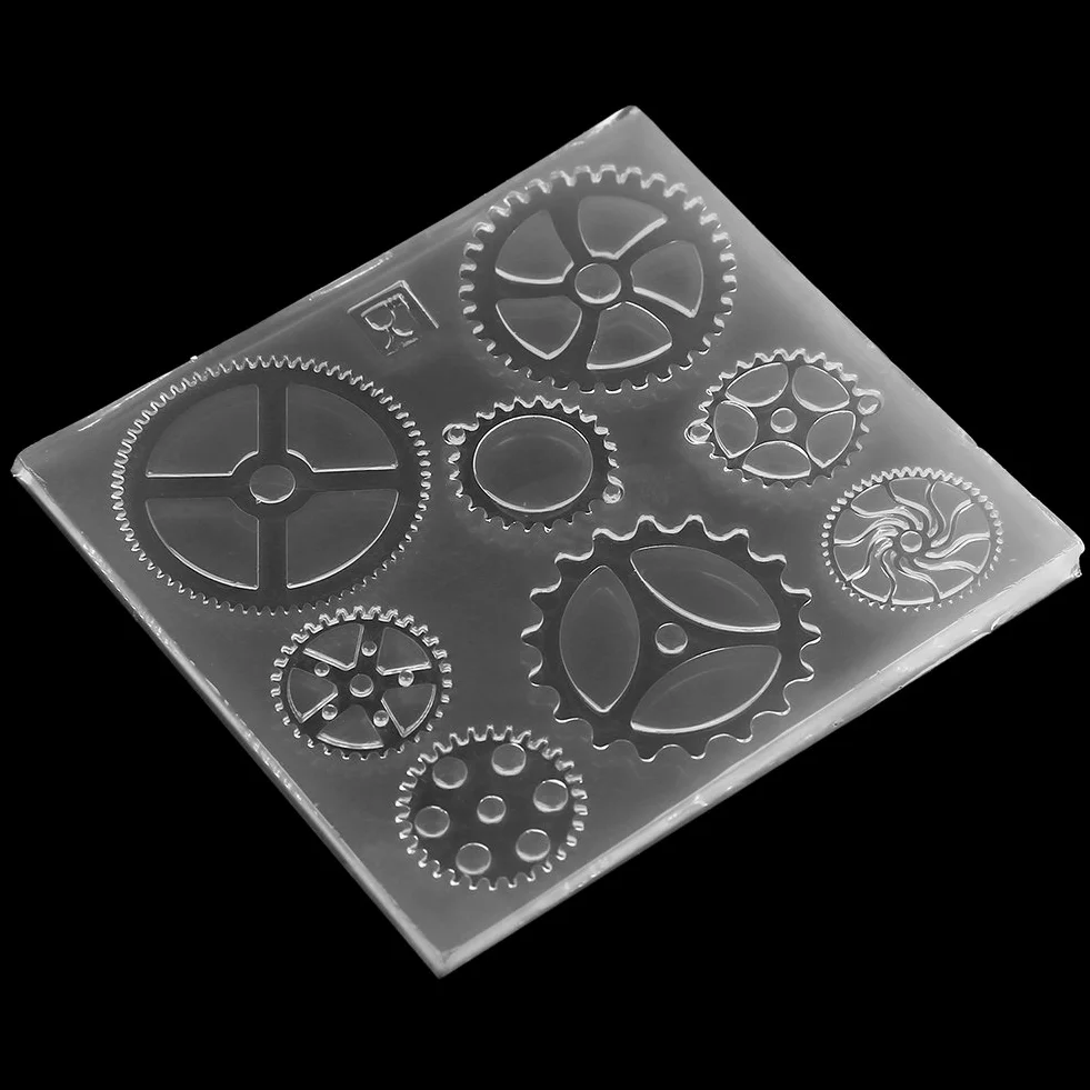4 szt./zestaw silikonowa forma w kształcie zębatki, 3D czekoladowe ciasto kremówka silikonowa forma DIY żywica biżuteria wisiorek dekoracja do dekoracji tortu cukrowego babeczka
