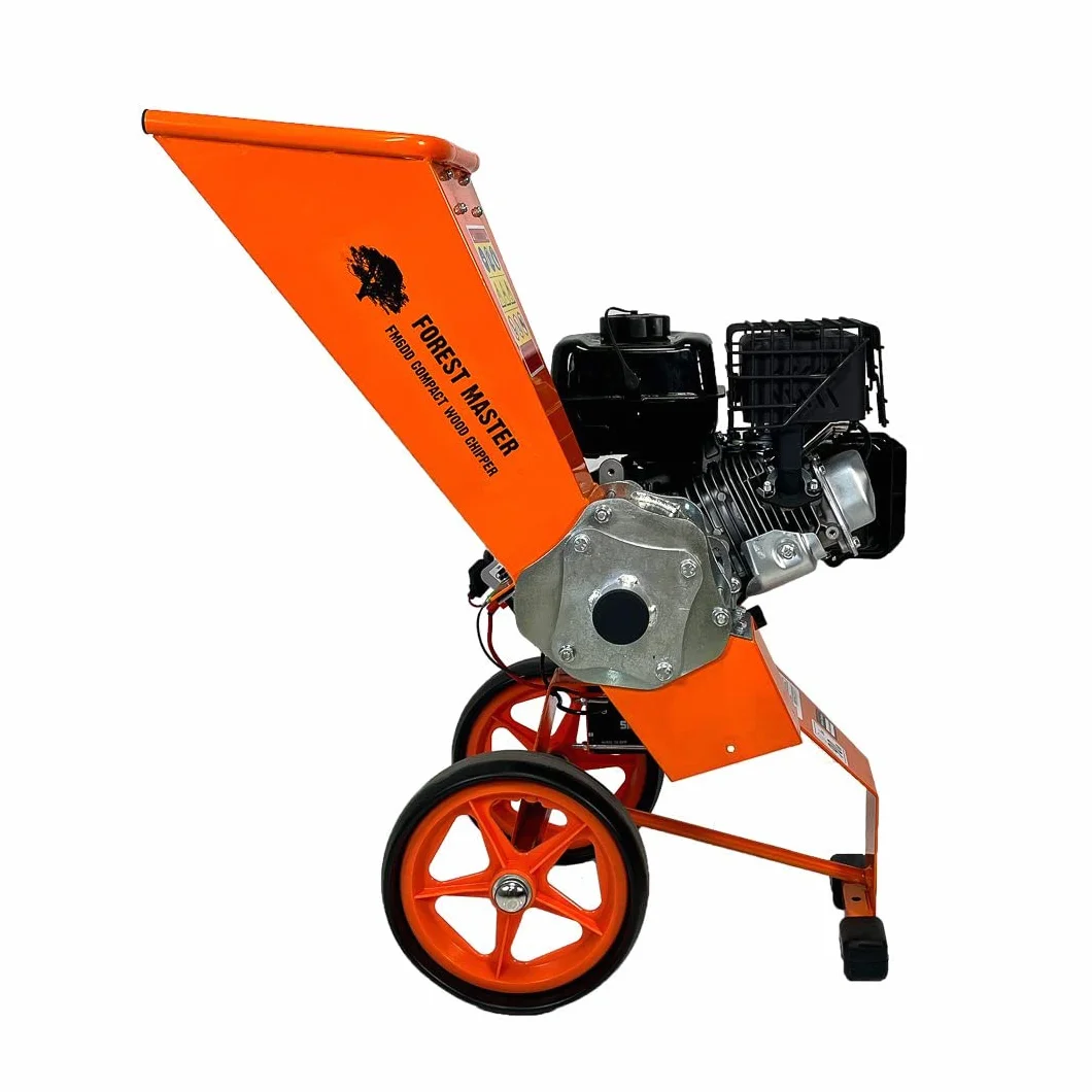 Forest Master Compact FM6DD-MUL 6 KM benzynowa niszczarka do rozdrabniacz do drewna mulczer. Pasuje do wszystkich zielonych odpadów ogrodowych, samodzielnie karmisz drewno wiórów do 50 mm
