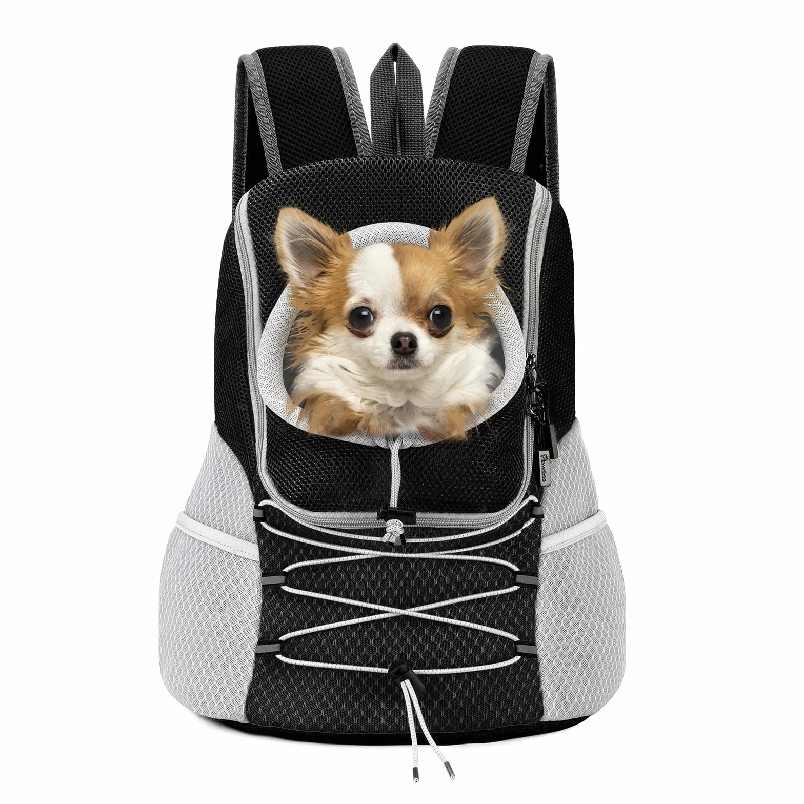 Pawaboo Pet Dog Carrier Backpack dla małych i średnich psów kotów, regulowany oddychający plecak podróżny z pasami bezpieczeństwa, czarny M