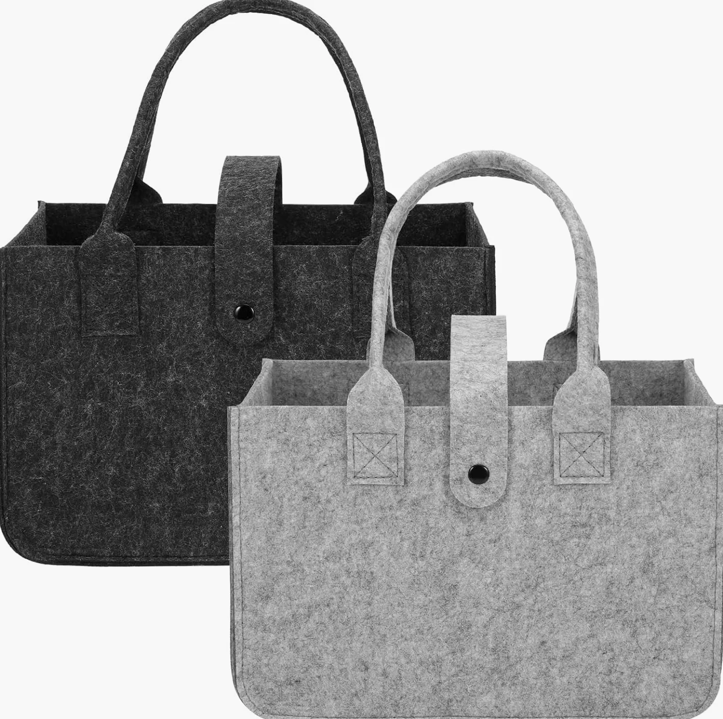 2 sztuki filcowa torba na zakupy, 30 x 20 x 18 cm, filcowa torba z uchwytem, składana torba filcowa na zakupy, wyjścia, do przechowywania, podróży, pikniku
