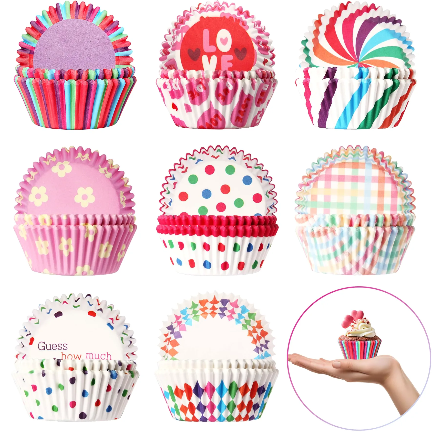 WECUTE, foremki do muffinów, papierowa wyściółka, papier do pakowania deserów