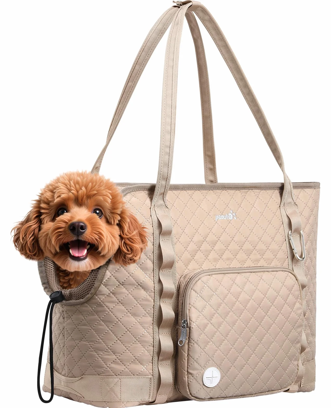 pecute Torba dla małych psów, 5 kg, torba do noszenia psa, lekka, składana, torba transportowa dla psów, torba transportowa na podróż, khaki, XL