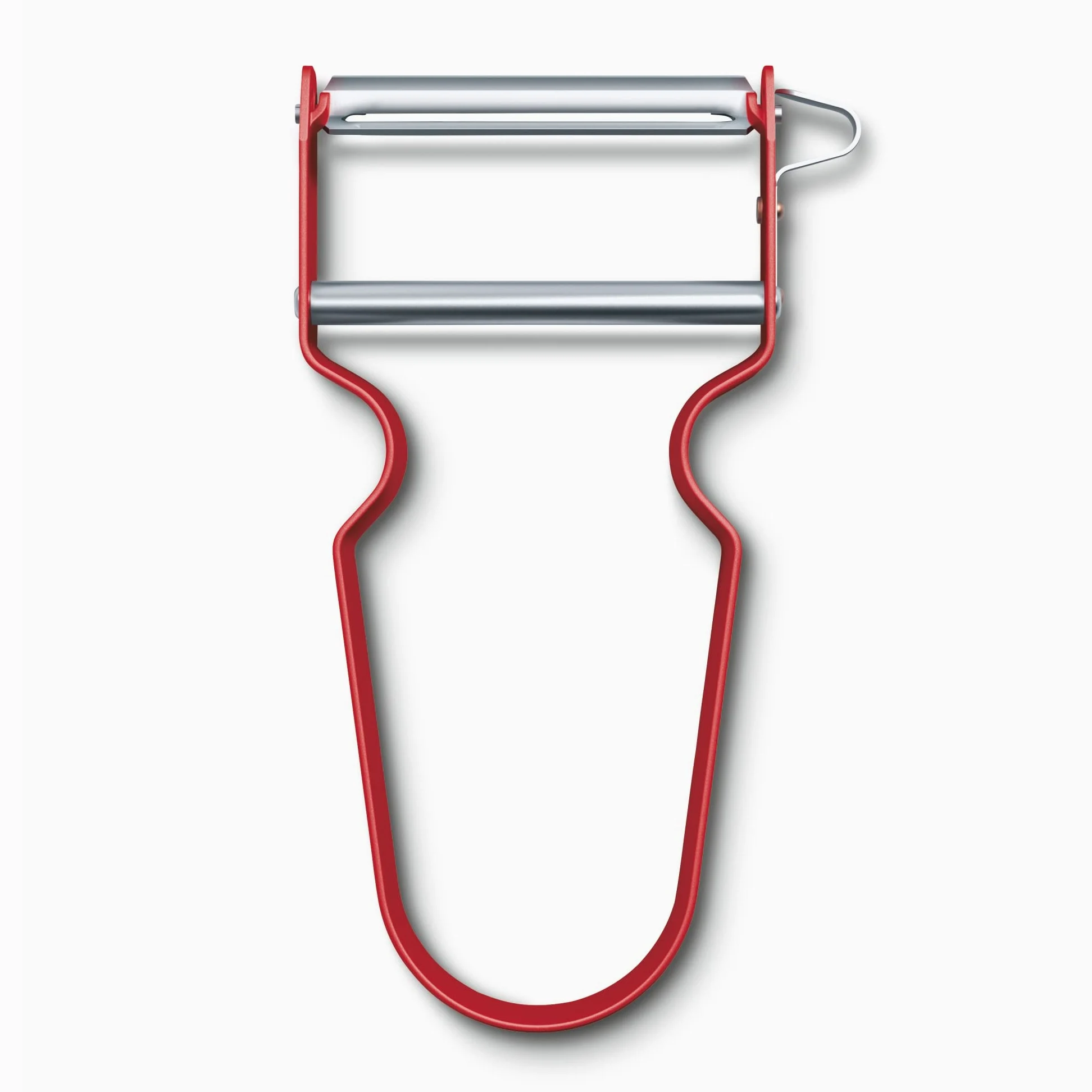 Victorinox, 6.0900.1, Kitchen Utensils, Sparschäler, Extra scharfe Klinge, mit geradem Schliff, Aluminium-Griff, Rot, Made in Switzerland,